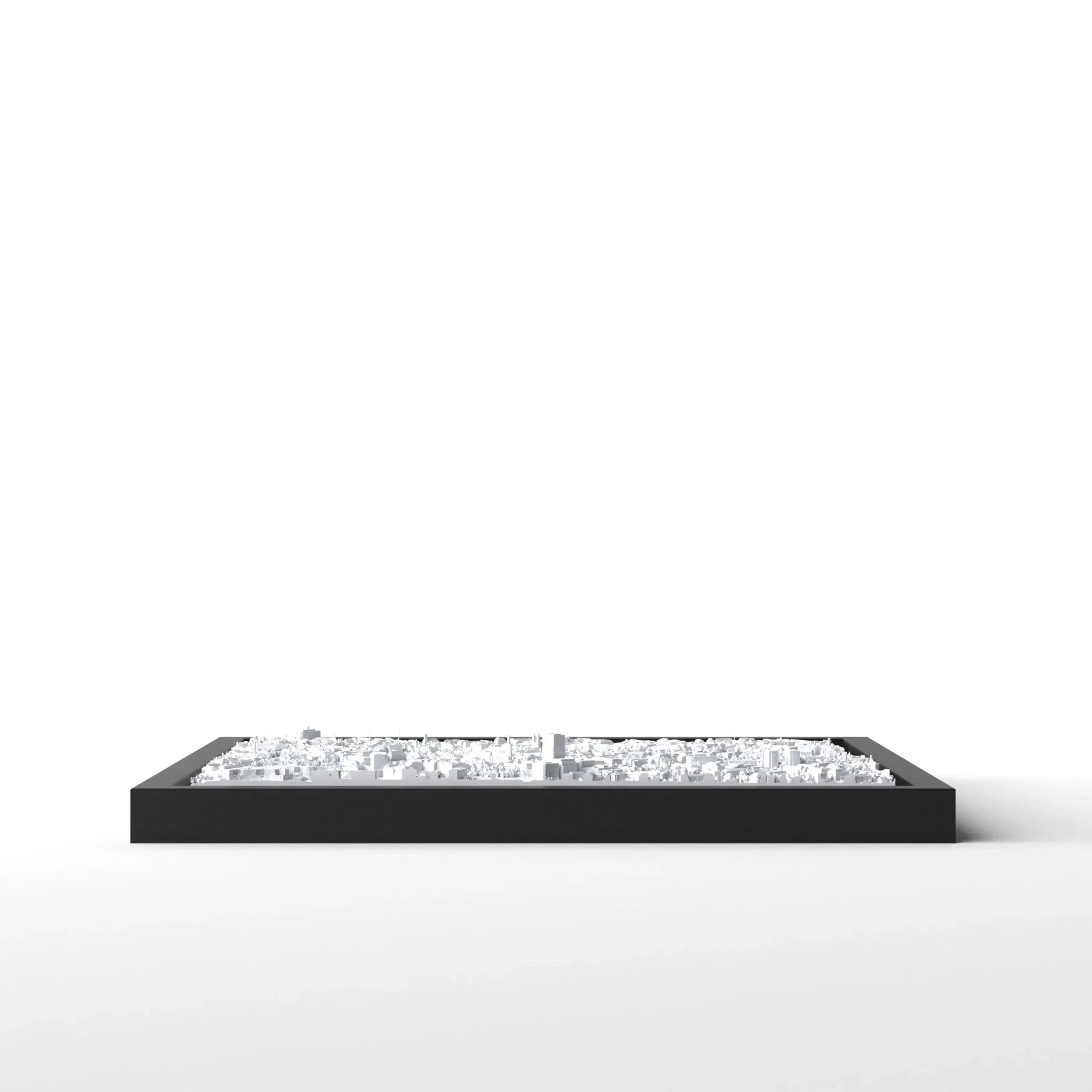 3D gedrucktes Stadtmodell Basel eingerahmt für deine Wand - CraftedCity