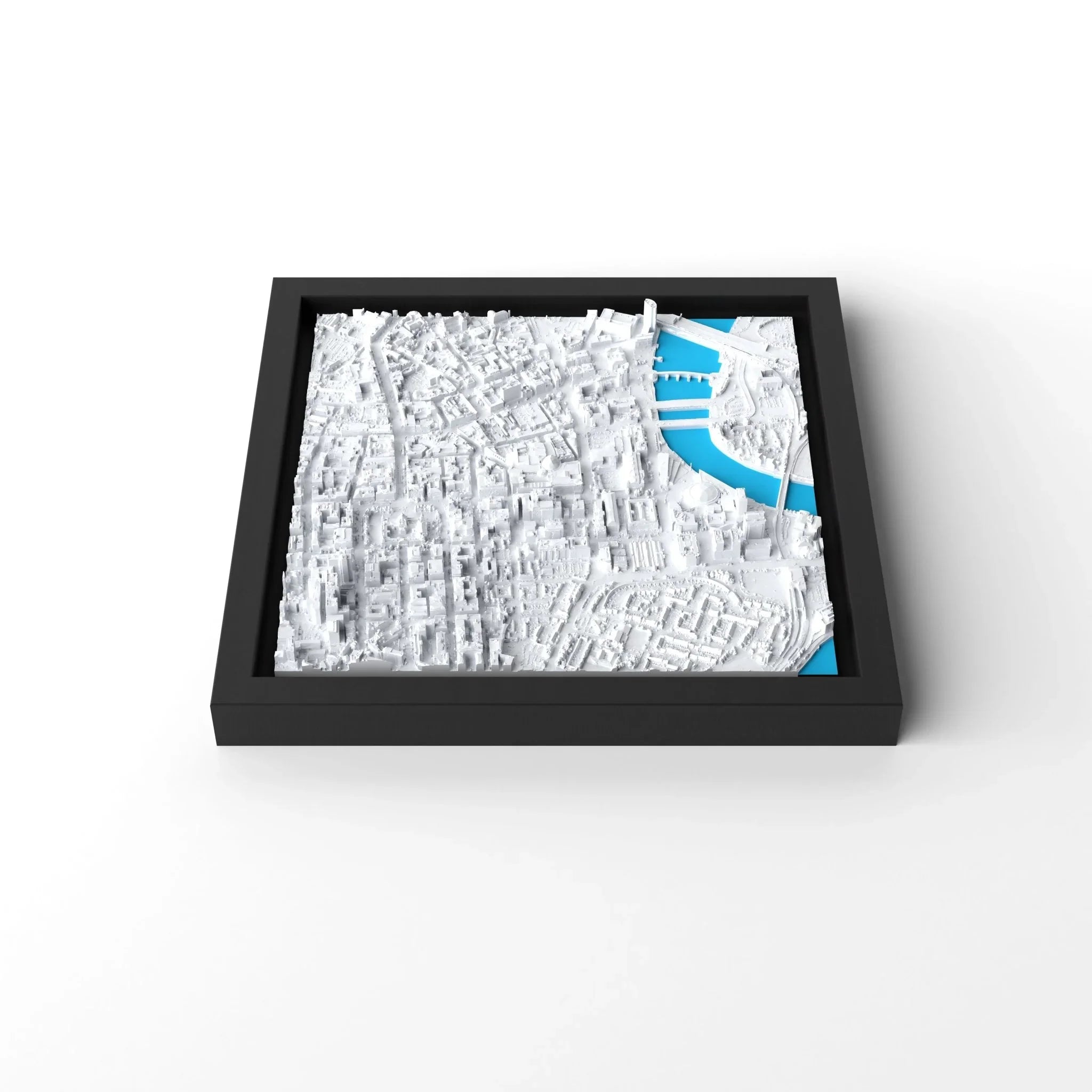 3D gedrucktes Stadtmodell Belfast eingerahmt für deine Wand - CraftedCity