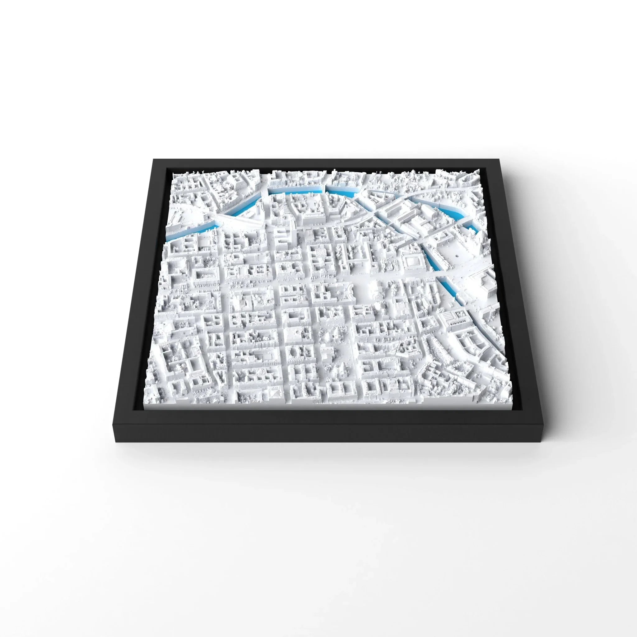 3D gedrucktes Stadtmodell Berlin eingerahmt für deine Wand - CraftedCity