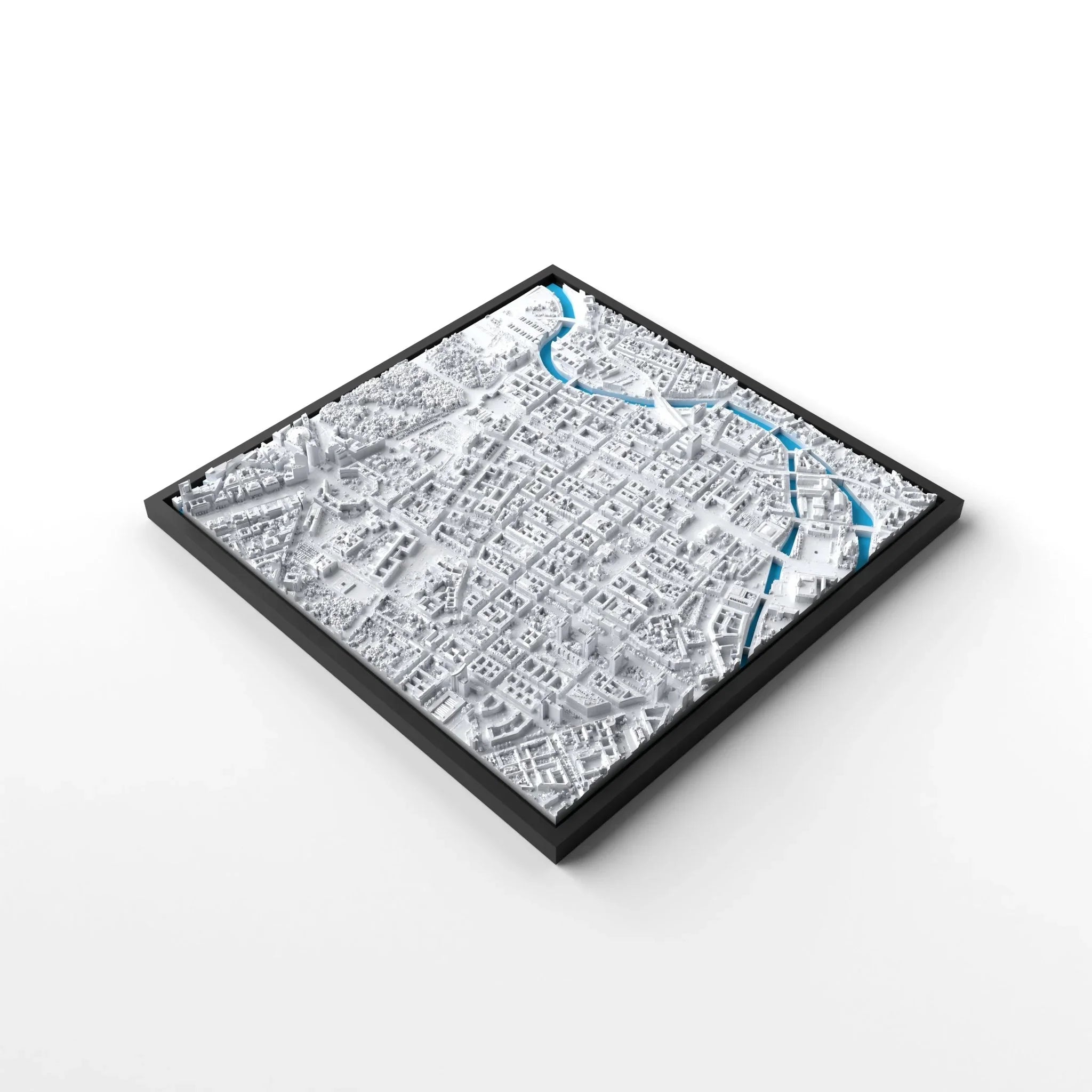3D gedrucktes Stadtmodell Berlin eingerahmt für deine Wand - CraftedCity