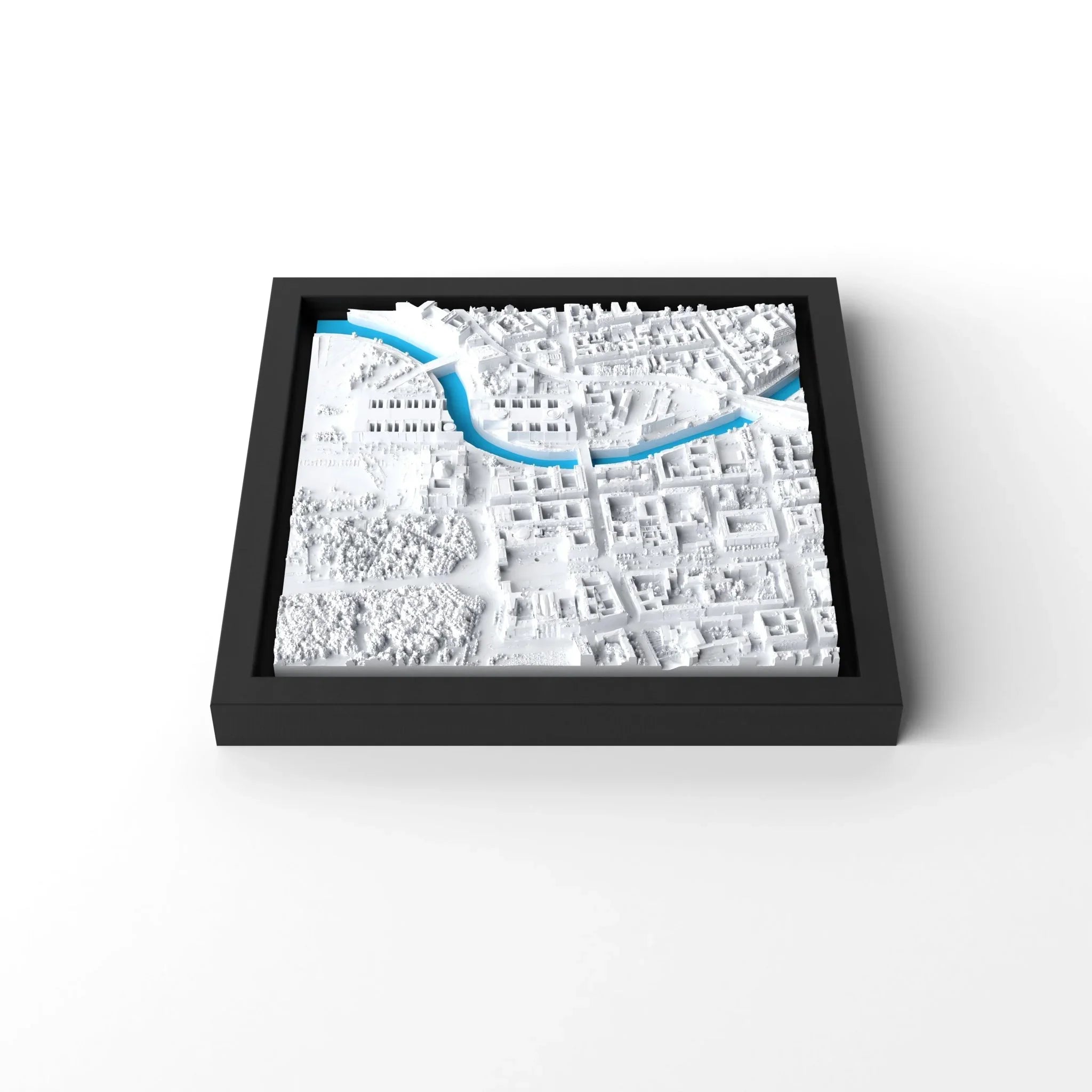 3D gedrucktes Stadtmodell Berlin eingerahmt für deine Wand - CraftedCity
