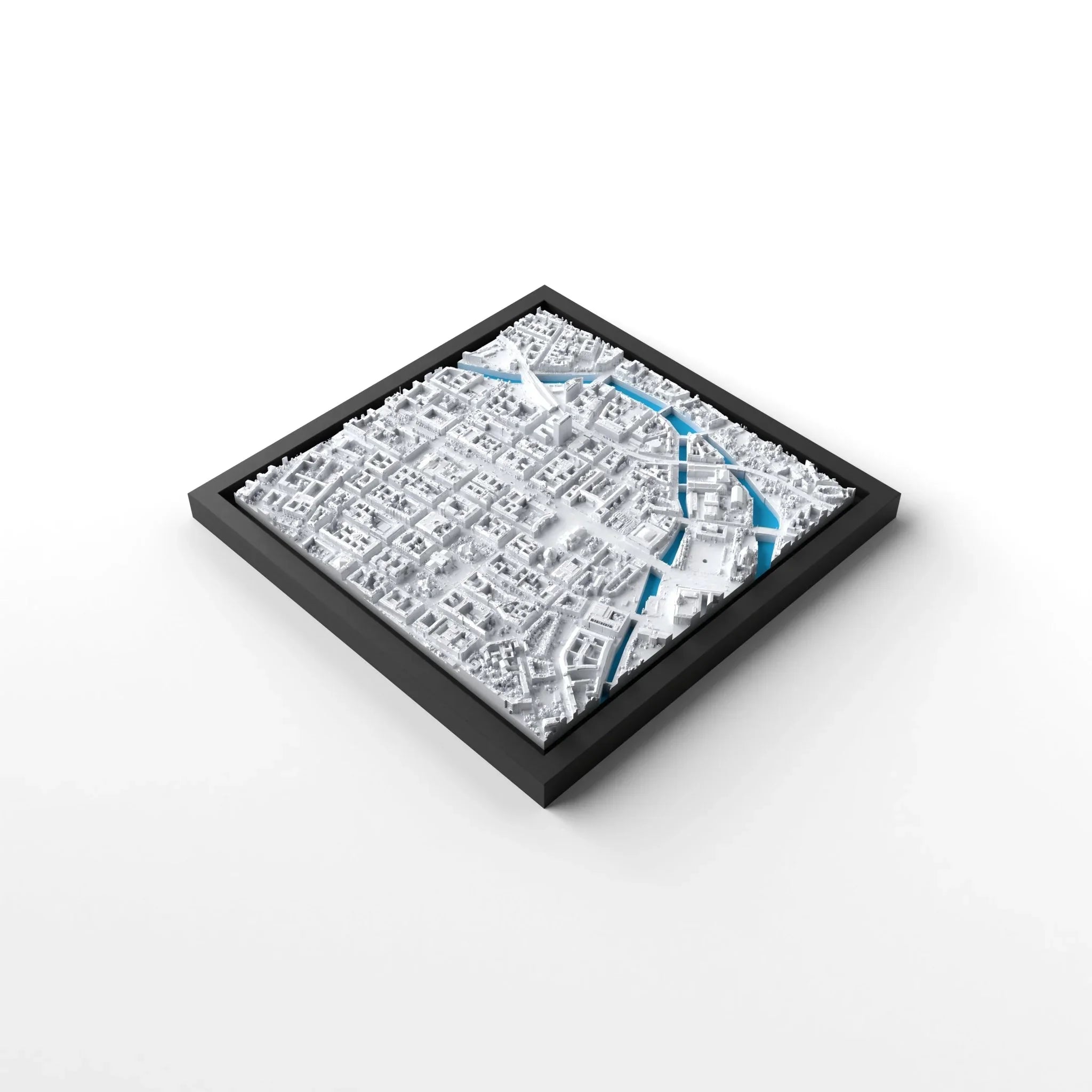 3D gedrucktes Stadtmodell Berlin eingerahmt für deine Wand - CraftedCity