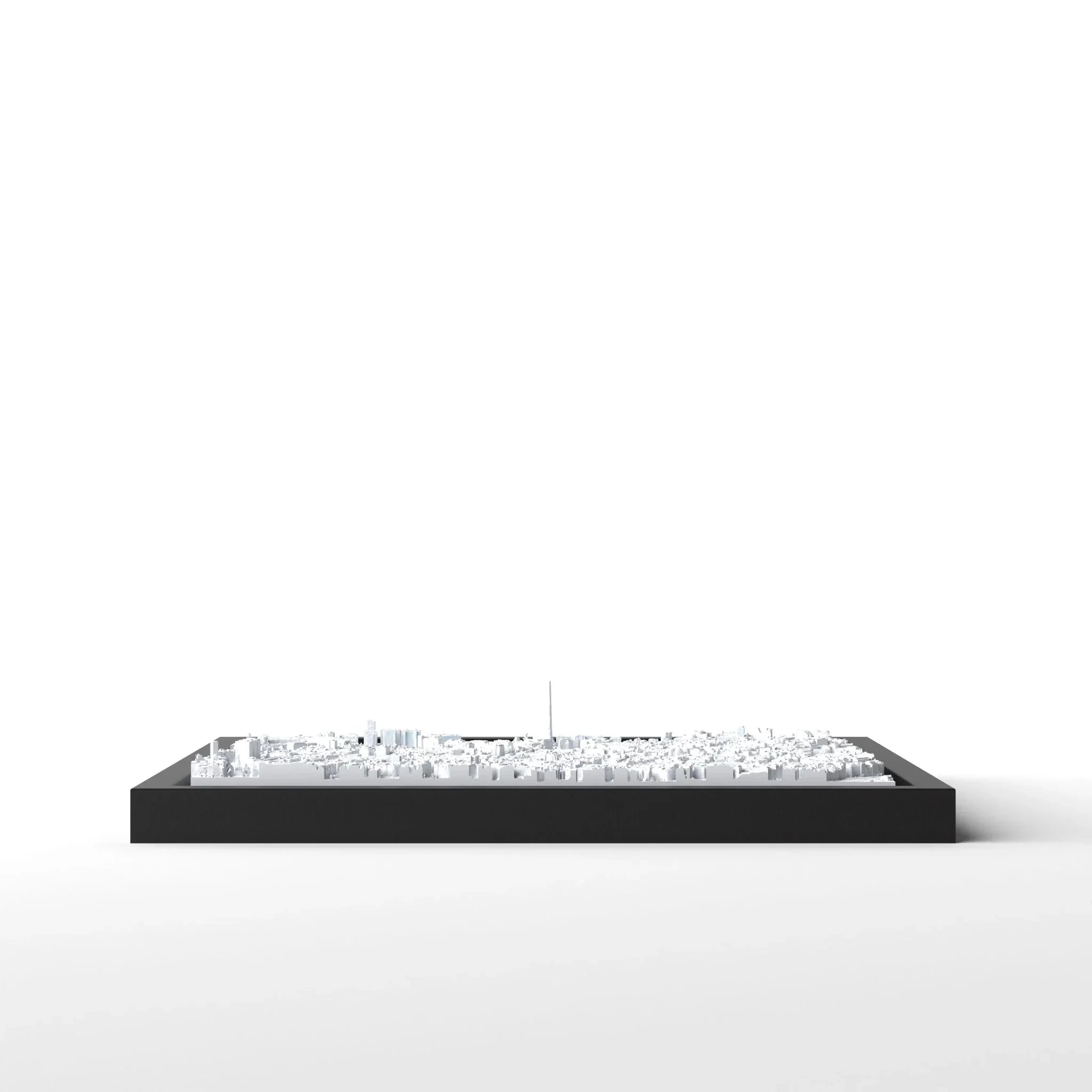 3D gedrucktes Stadtmodell Bilbao eingerahmt für deine Wand - CraftedCity