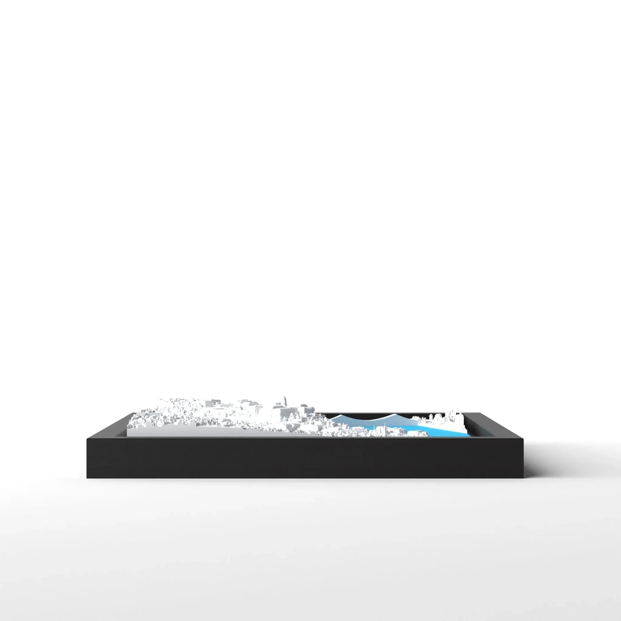 3D gedrucktes Stadtmodell Budapest eingerahmt für deine Wand - CraftedCity