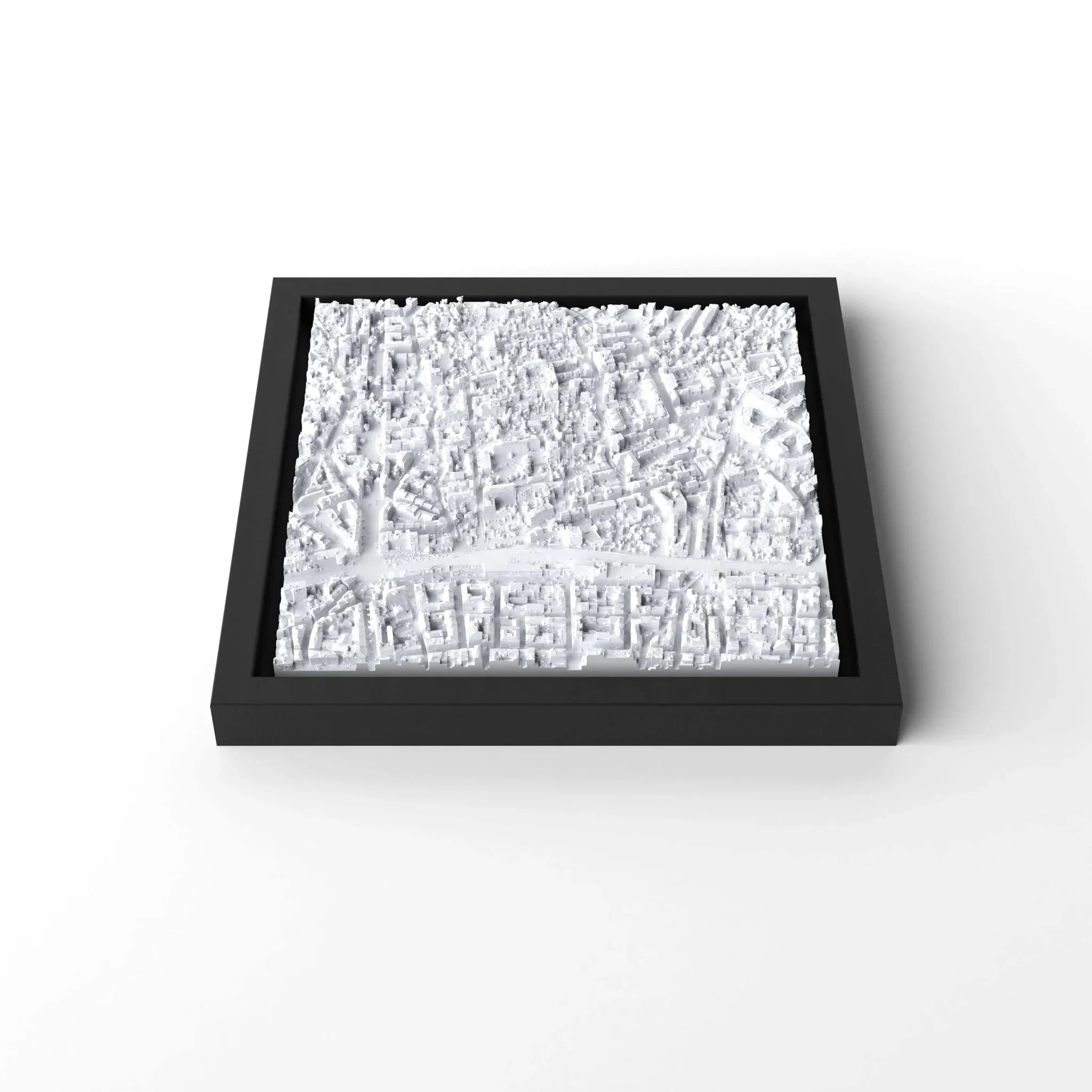 3D gedrucktes Stadtmodell Cannes eingerahmt für deine Wand - CraftedCity