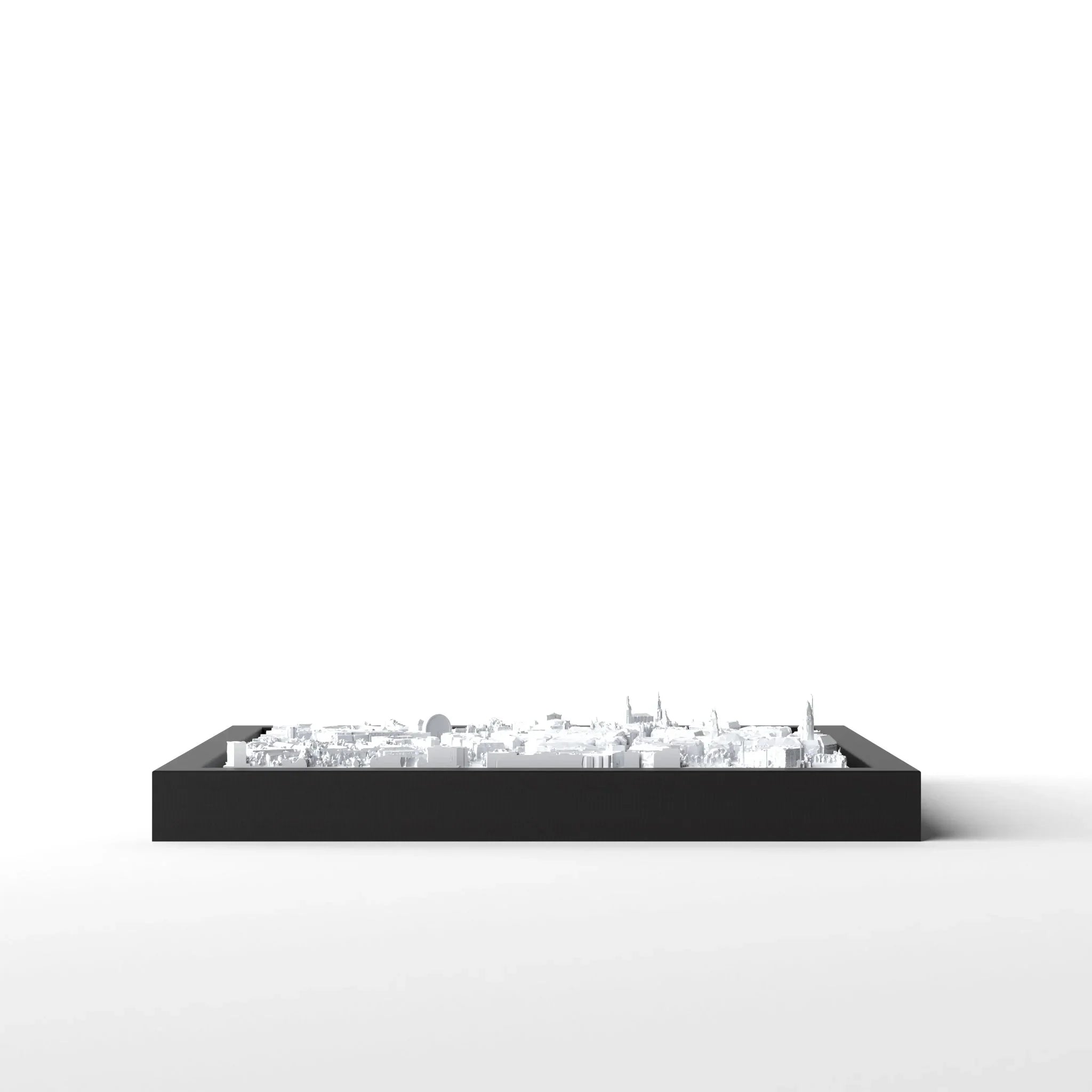 3D gedrucktes Stadtmodell Dresden eingerahmt für deine Wand - CraftedCity