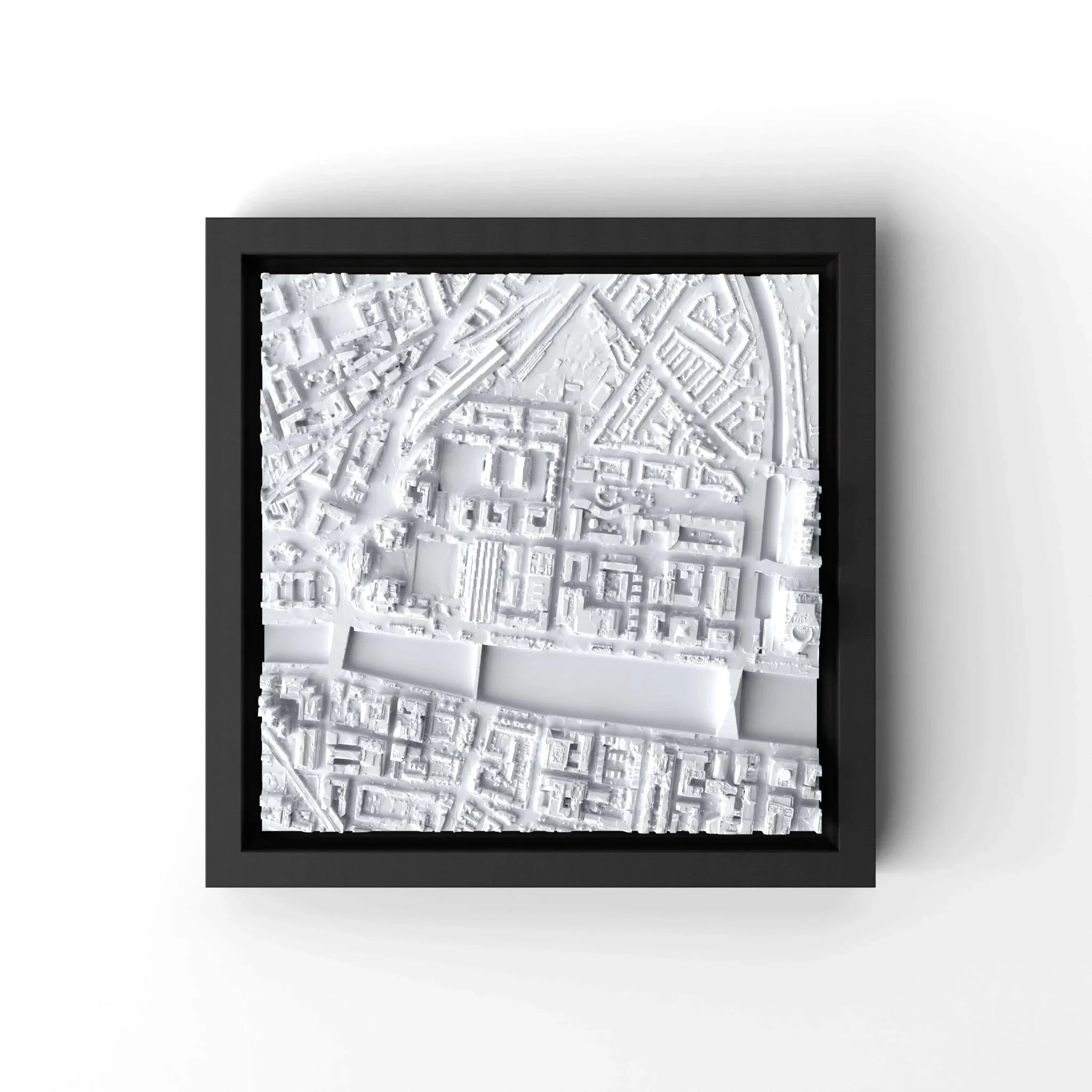 3D gedrucktes Stadtmodell Dublin eingerahmt für deine Wand - CraftedCity