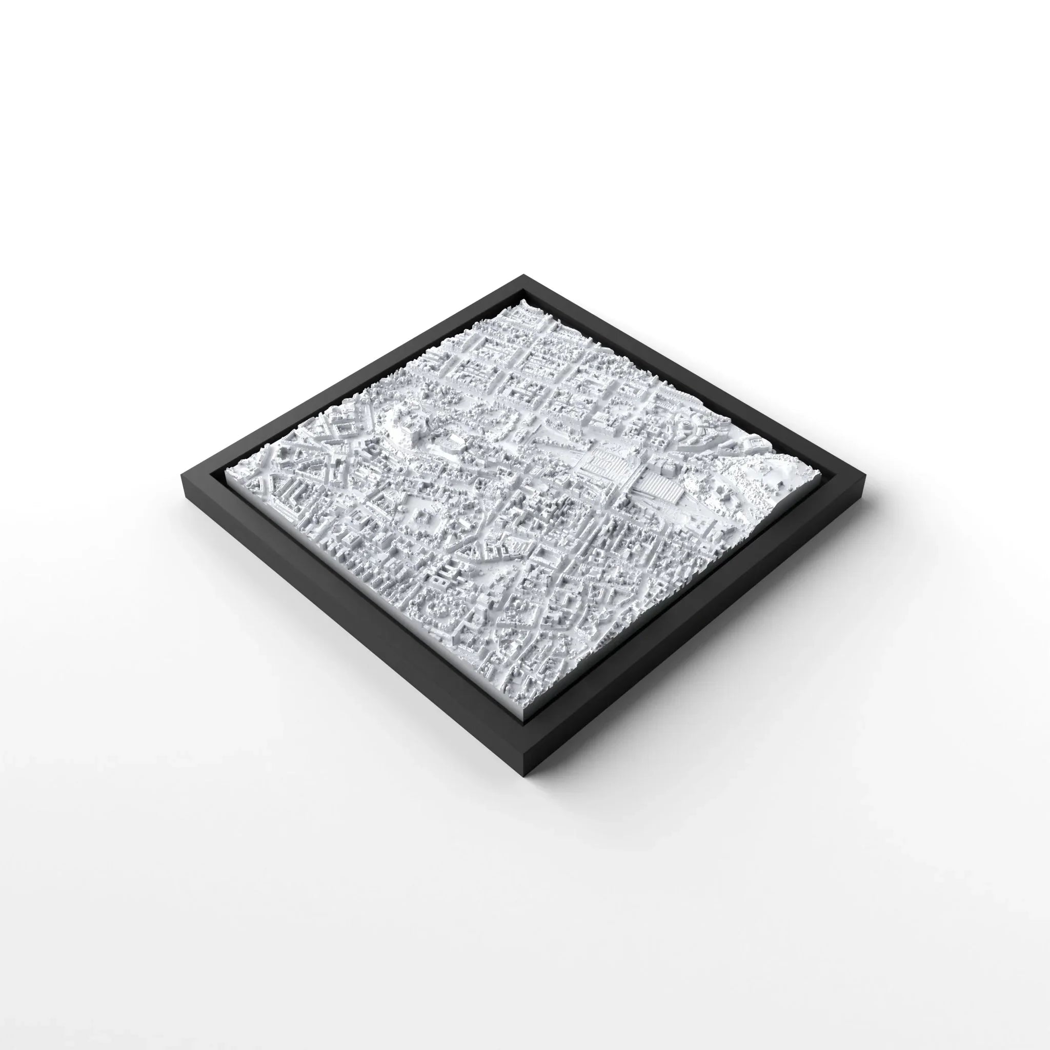 3D gedrucktes Stadtmodell Edinburgh eingerahmt für deine Wand - CraftedCity