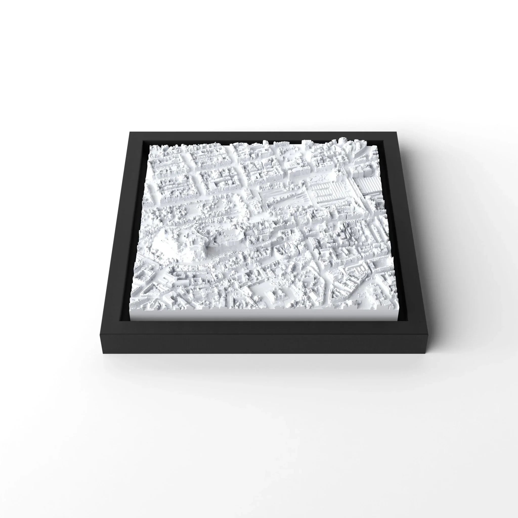 3D gedrucktes Stadtmodell Edinburgh eingerahmt für deine Wand - CraftedCity