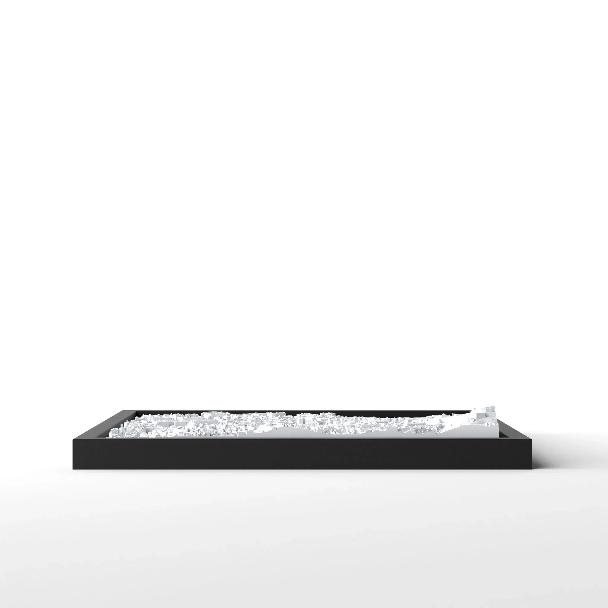 3D gedrucktes Stadtmodell Eivissa (Ibiza - Stadt) eingerahmt für deine Wand - CraftedCity