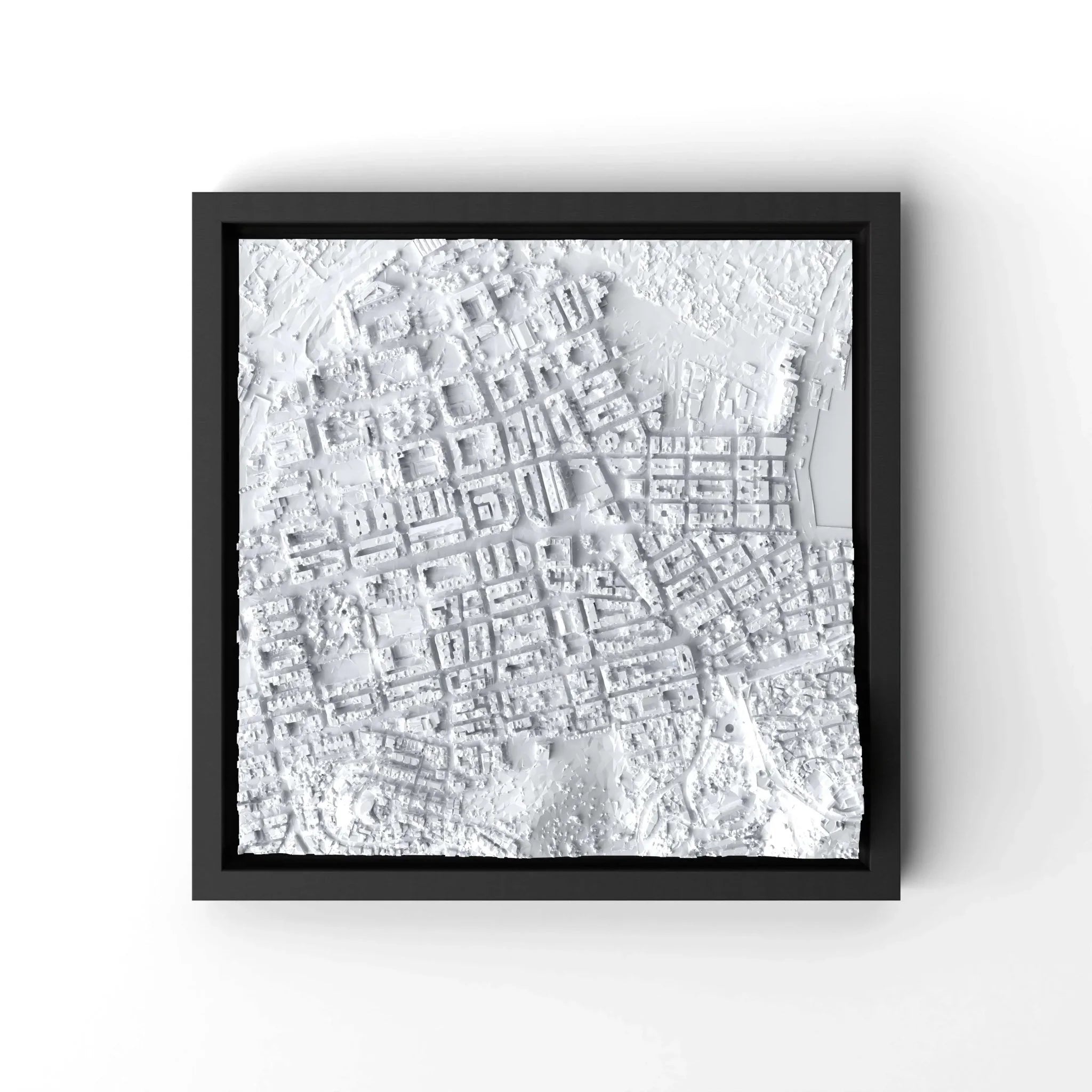 3D gedrucktes Stadtmodell Eivissa (Ibiza - Stadt) eingerahmt für deine Wand - CraftedCity