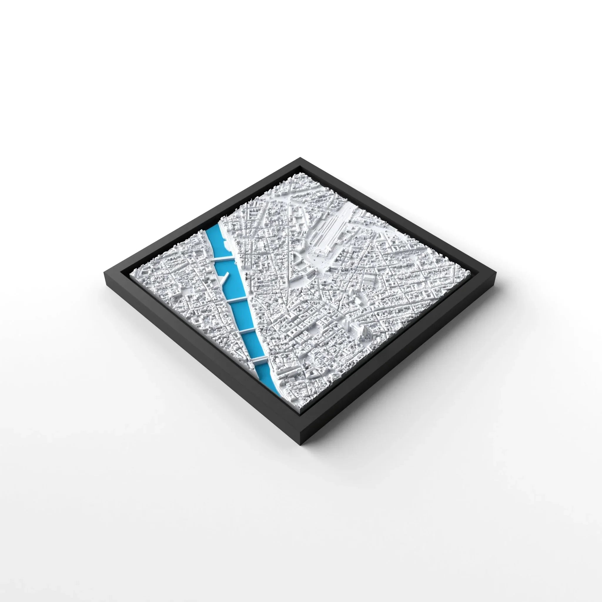 3D gedrucktes Stadtmodell Florenz eingerahmt für deine Wand - CraftedCity