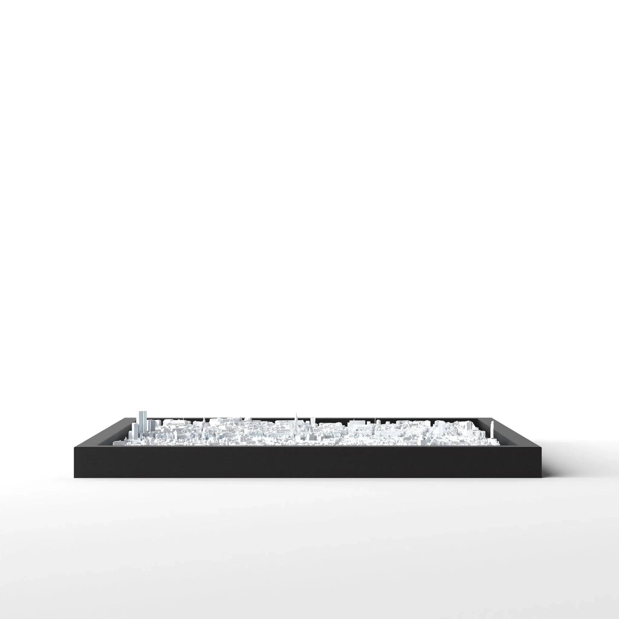 3D gedrucktes Stadtmodell Frankfurt eingerahmt für deine Wand - CraftedCity