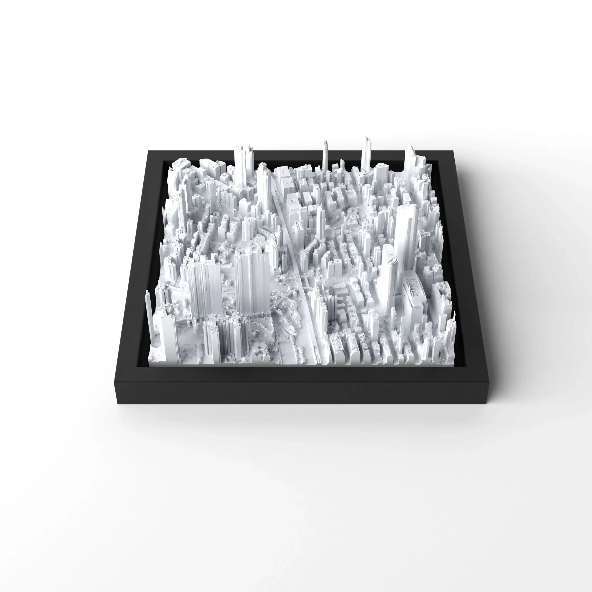 3D gedrucktes Stadtmodell Hongkong eingerahmt für deine Wand - CraftedCity