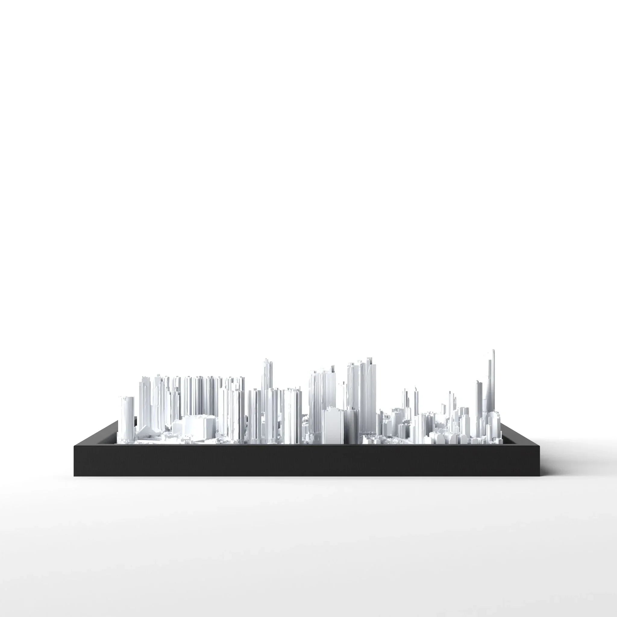 3D gedrucktes Stadtmodell Hongkong eingerahmt für deine Wand - CraftedCity