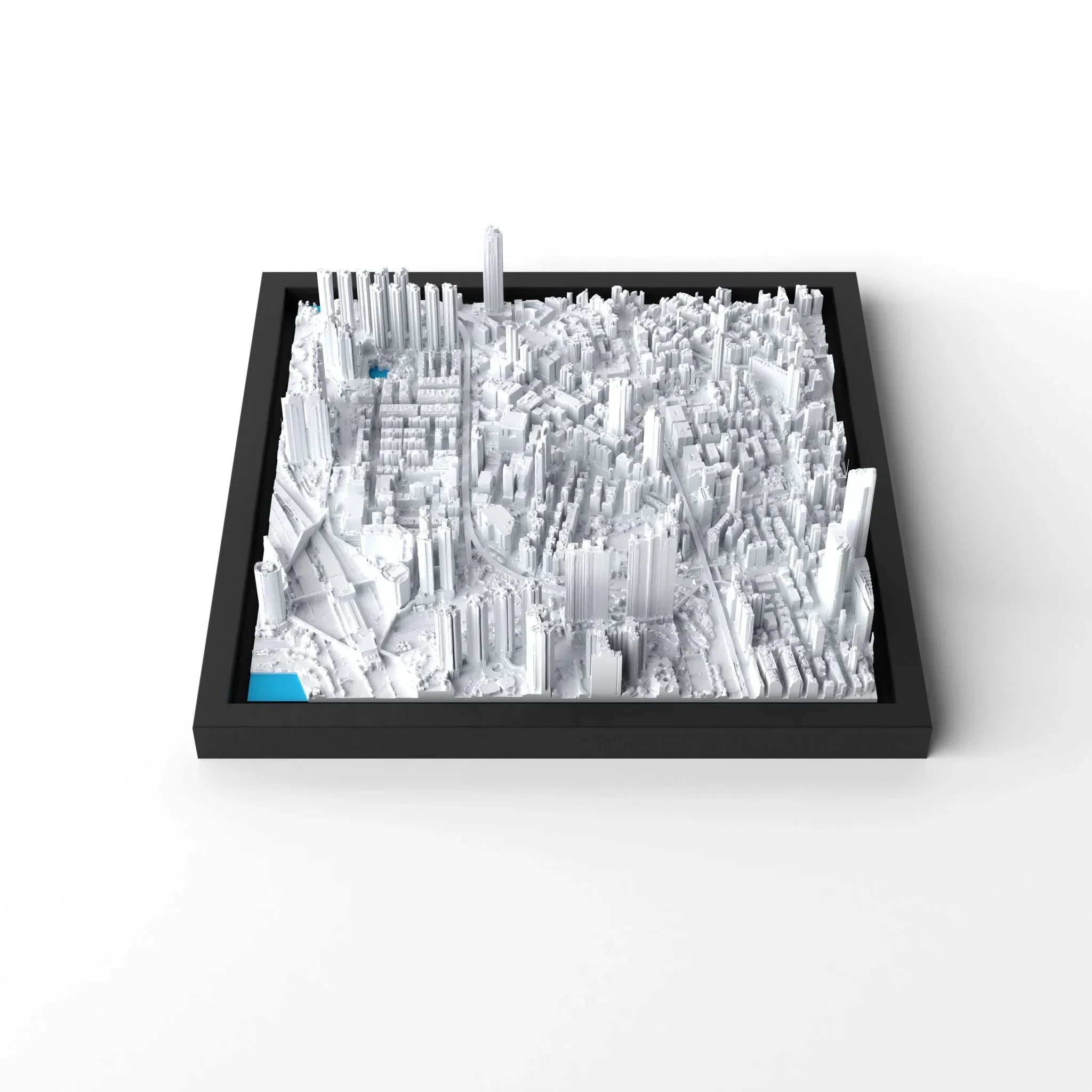 3D gedrucktes Stadtmodell Hongkong eingerahmt für deine Wand - CraftedCity