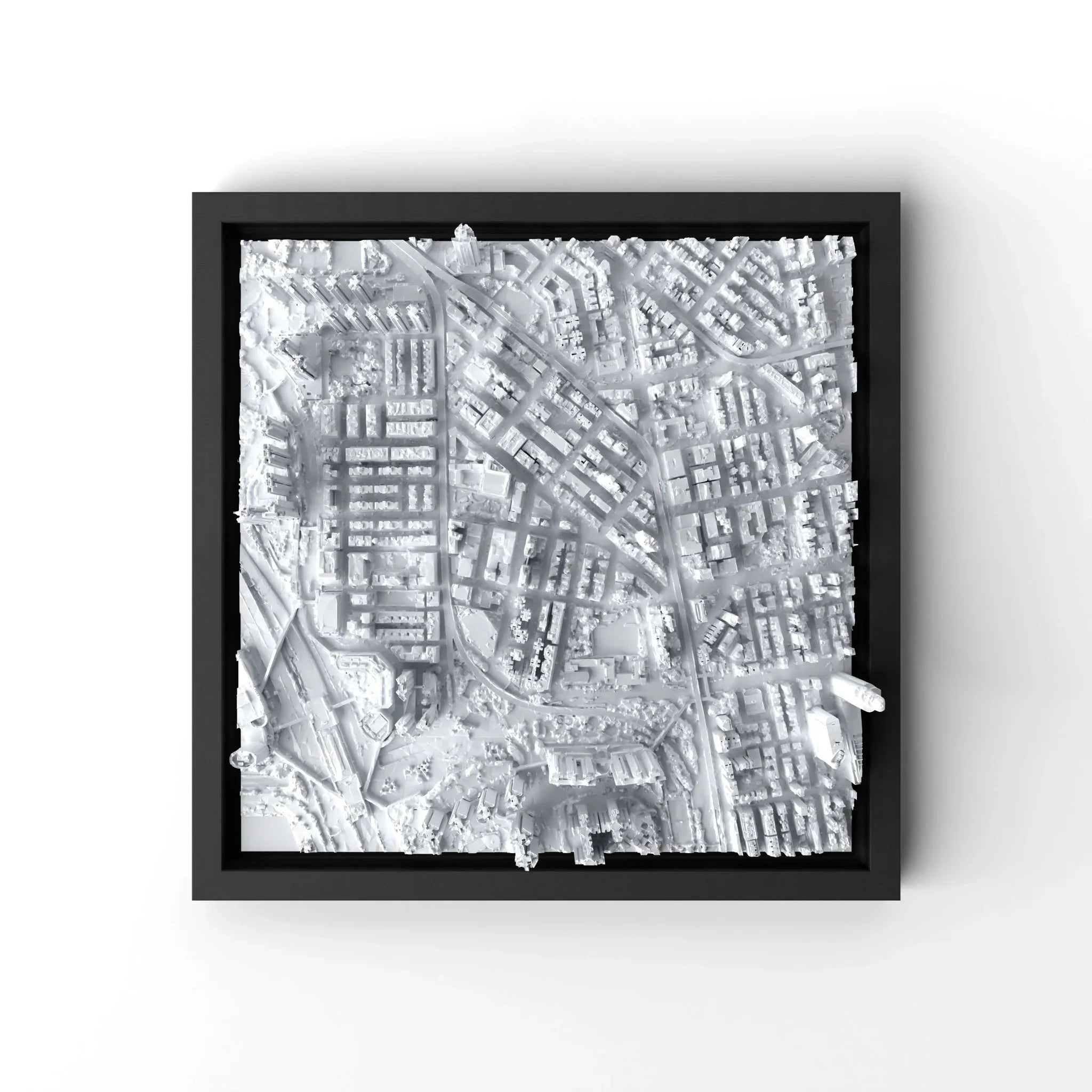 3D gedrucktes Stadtmodell Hongkong eingerahmt für deine Wand - CraftedCity