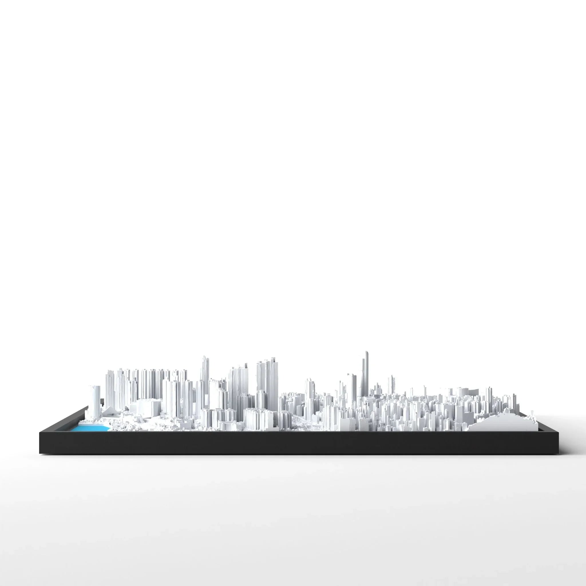 3D gedrucktes Stadtmodell Hongkong eingerahmt für deine Wand - CraftedCity
