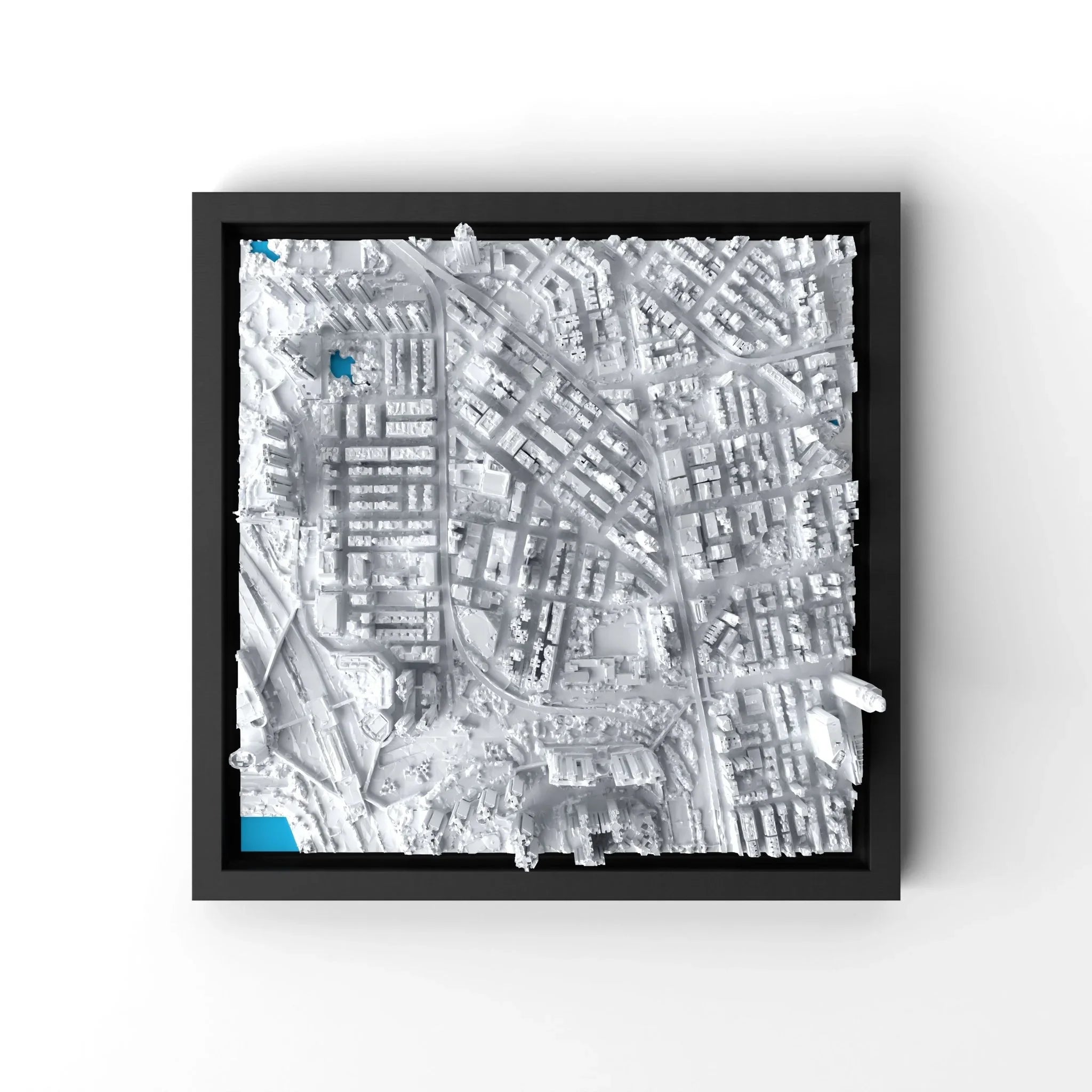 3D gedrucktes Stadtmodell Hongkong eingerahmt für deine Wand - CraftedCity