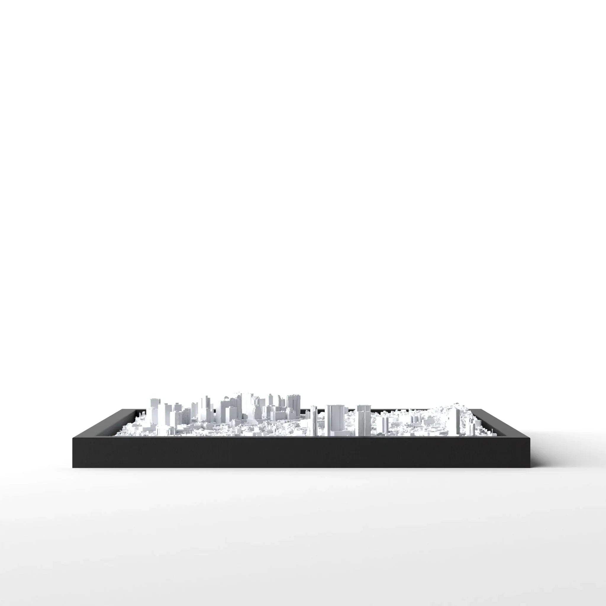 3D gedrucktes Stadtmodell Honolulu eingerahmt für deine Wand - CraftedCity