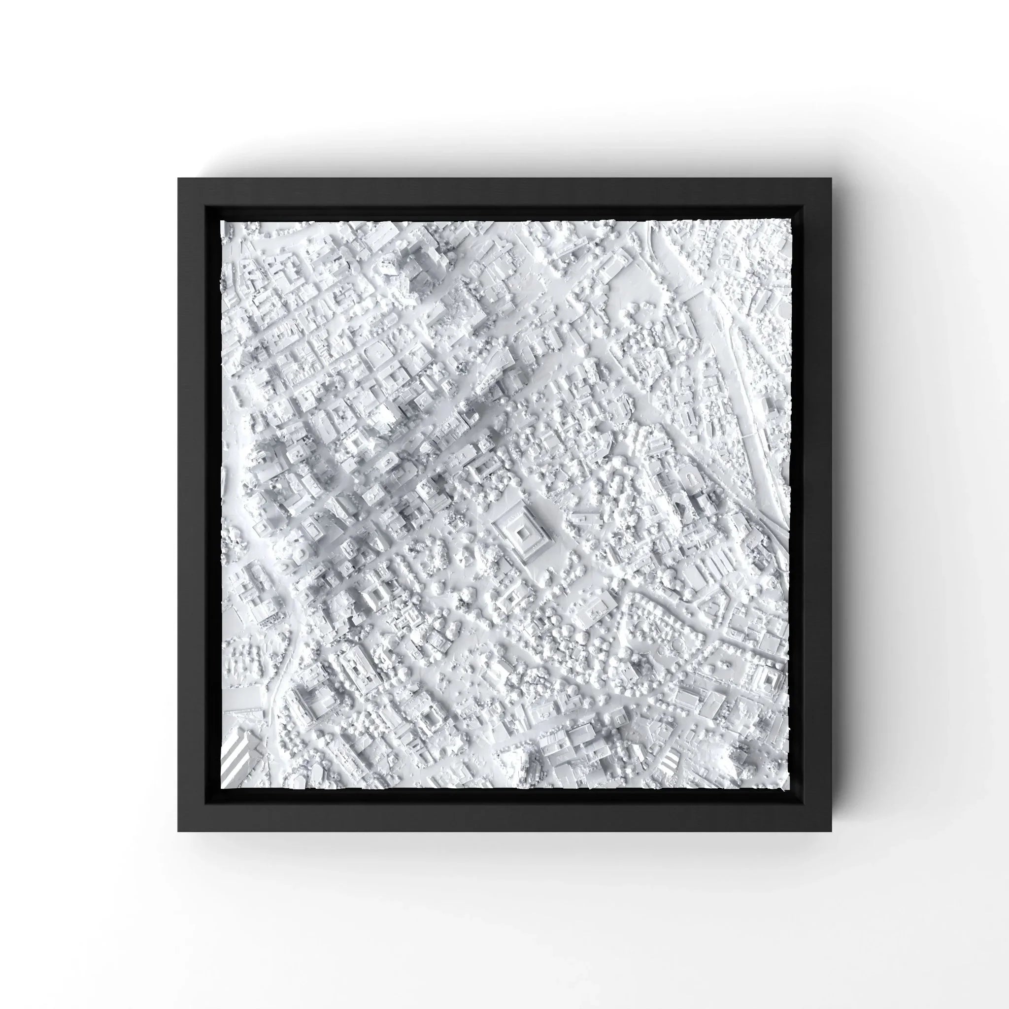 3D gedrucktes Stadtmodell Honolulu eingerahmt für deine Wand - CraftedCity