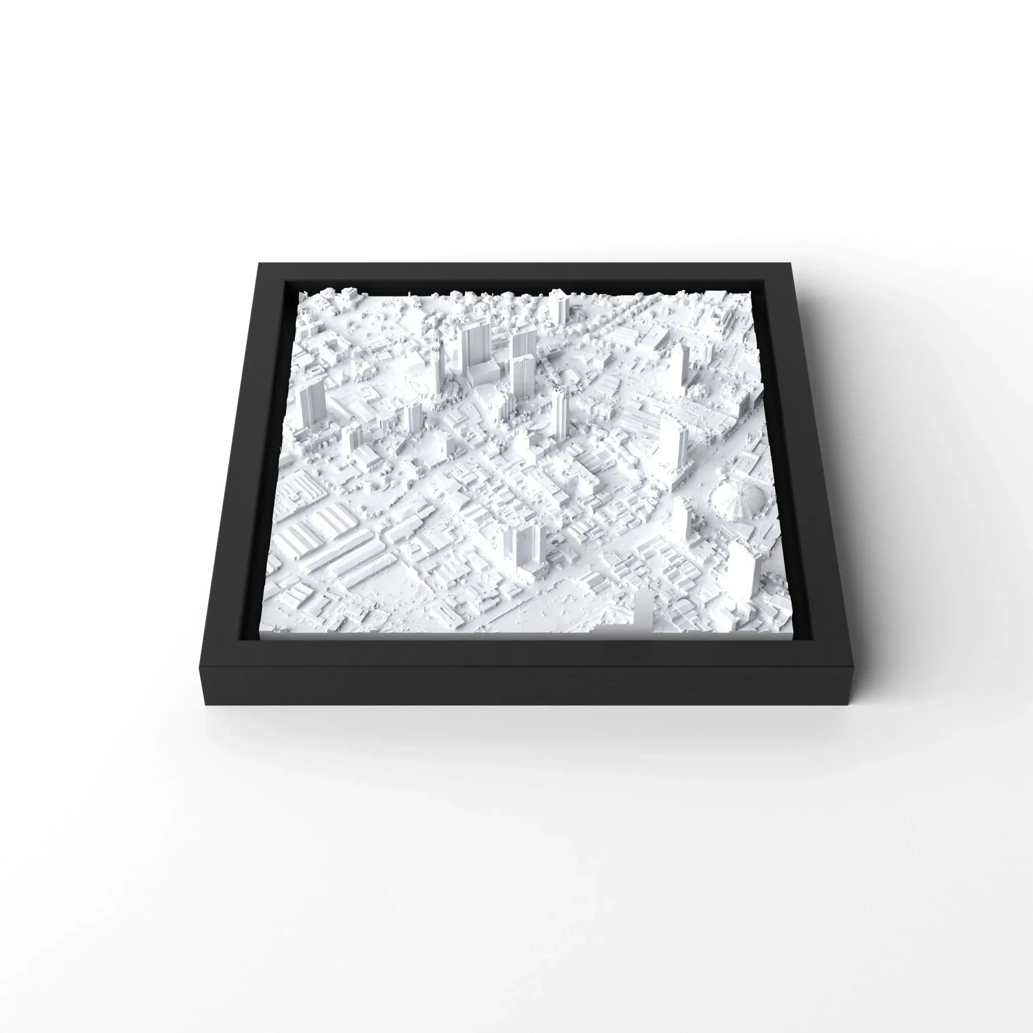 3D gedrucktes Stadtmodell Honolulu eingerahmt für deine Wand - CraftedCity