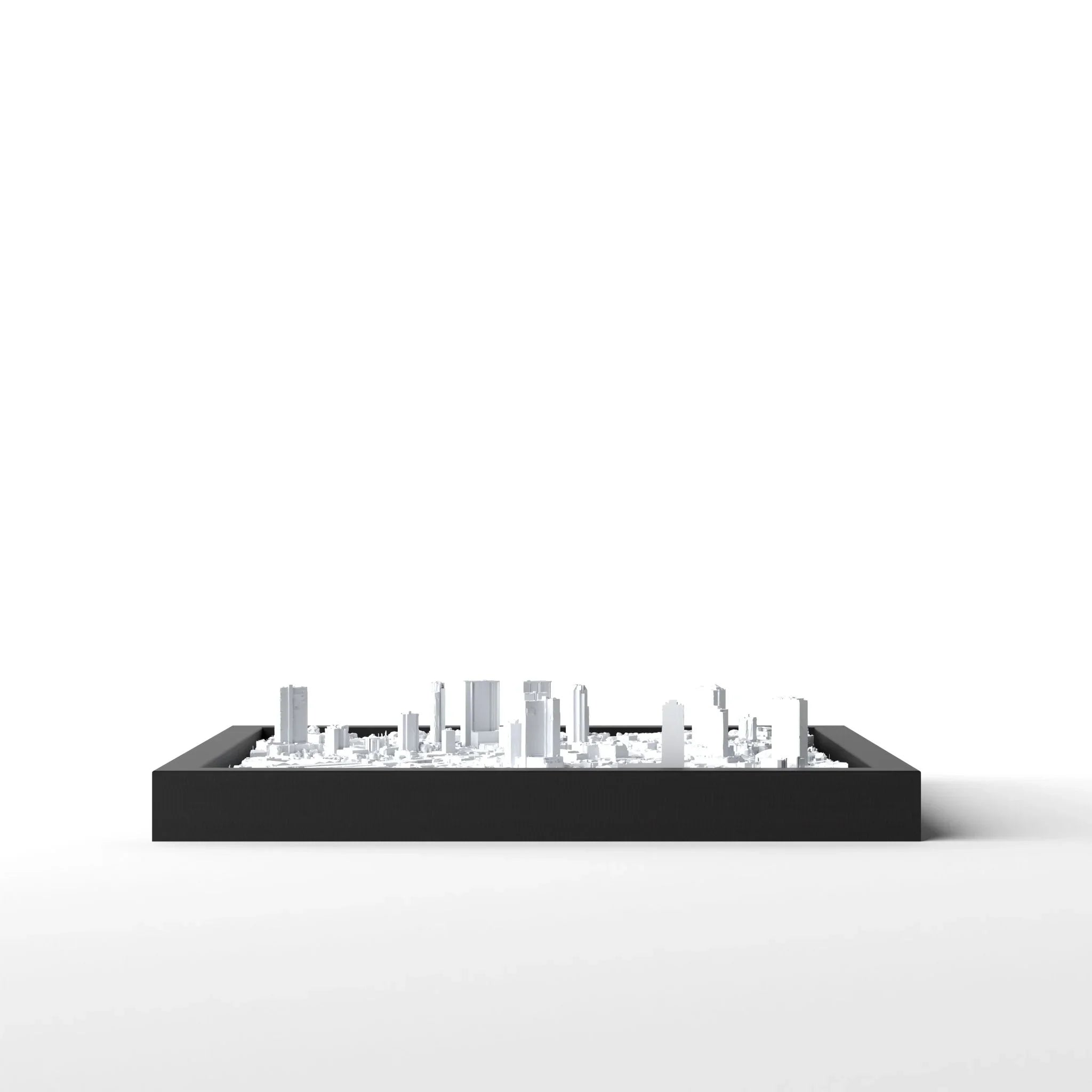 3D gedrucktes Stadtmodell Honolulu eingerahmt für deine Wand - CraftedCity