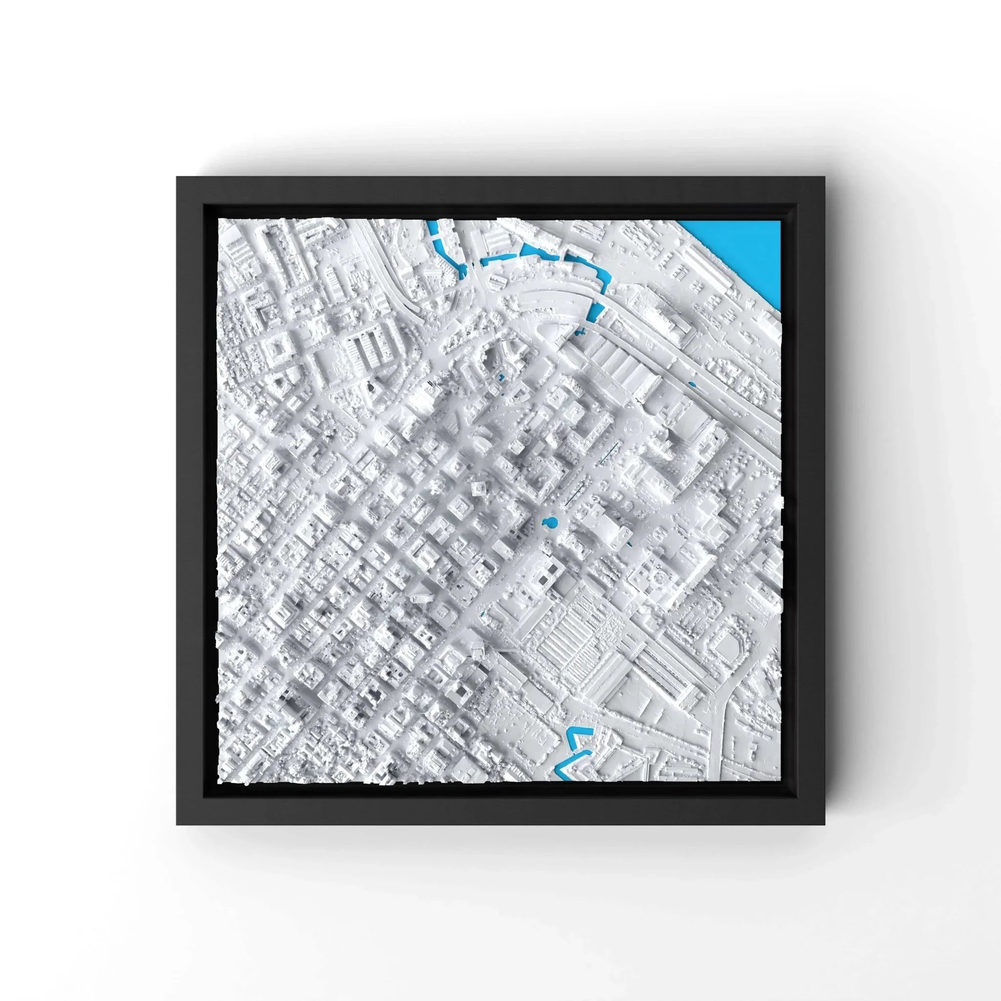 3D gedrucktes Stadtmodell Kapstadt eingerahmt für deine Wand - CraftedCity