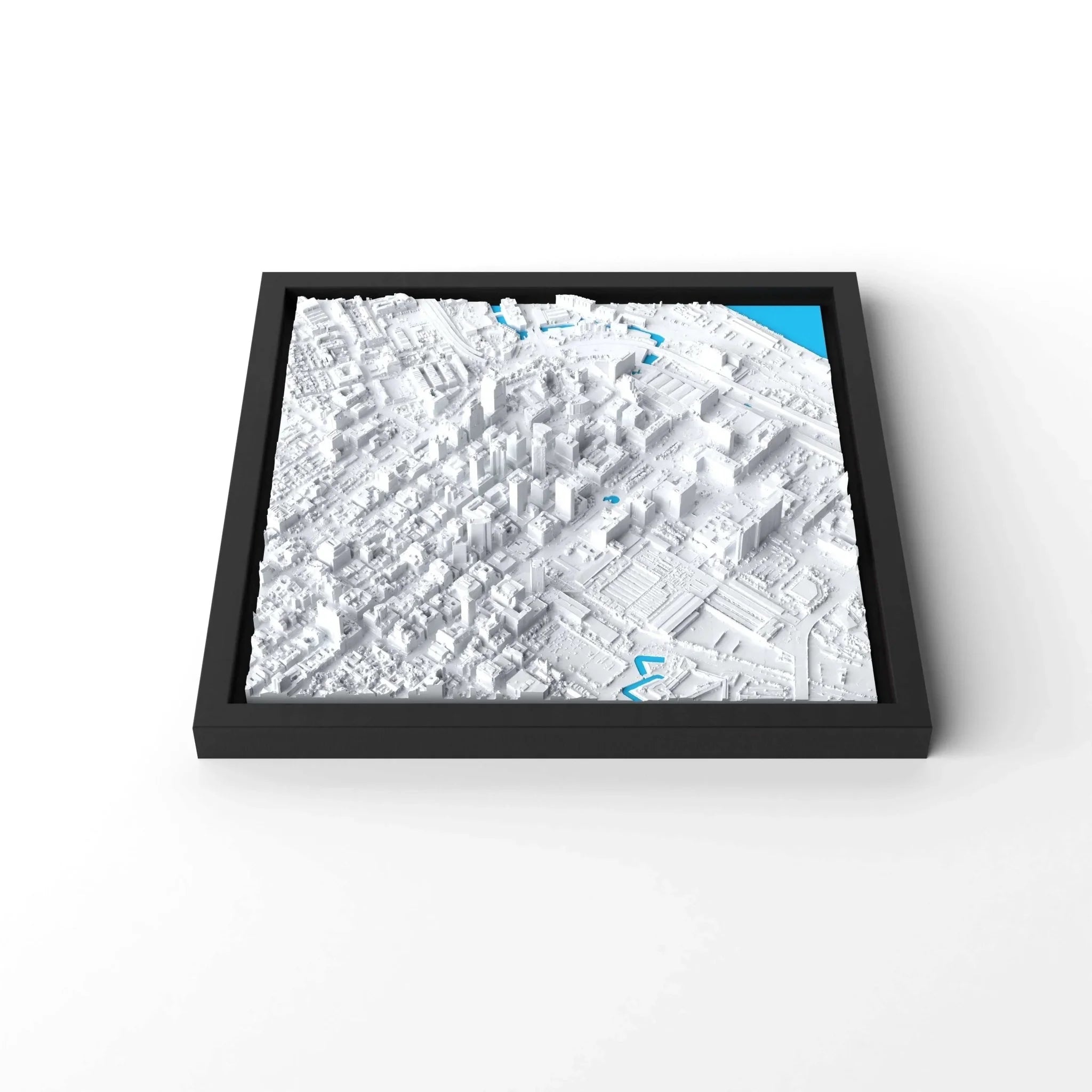 3D gedrucktes Stadtmodell Kapstadt eingerahmt für deine Wand - CraftedCity
