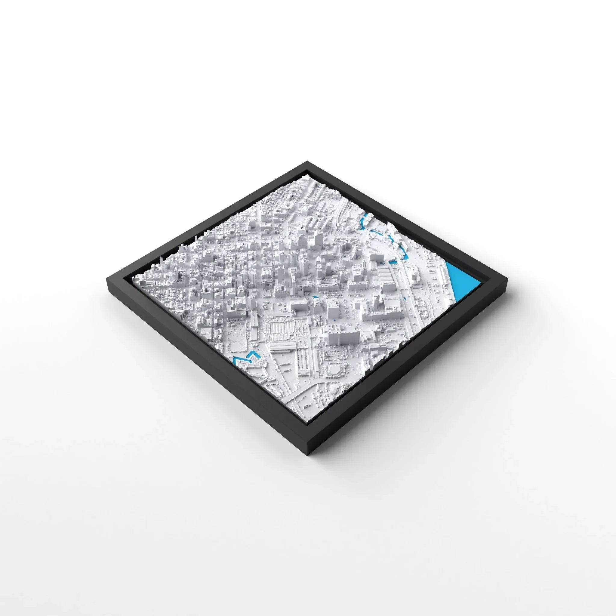 3D gedrucktes Stadtmodell Kapstadt eingerahmt für deine Wand - CraftedCity