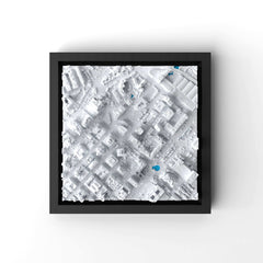 3D gedrucktes Stadtmodell Kapstadt eingerahmt für deine Wand - CraftedCity