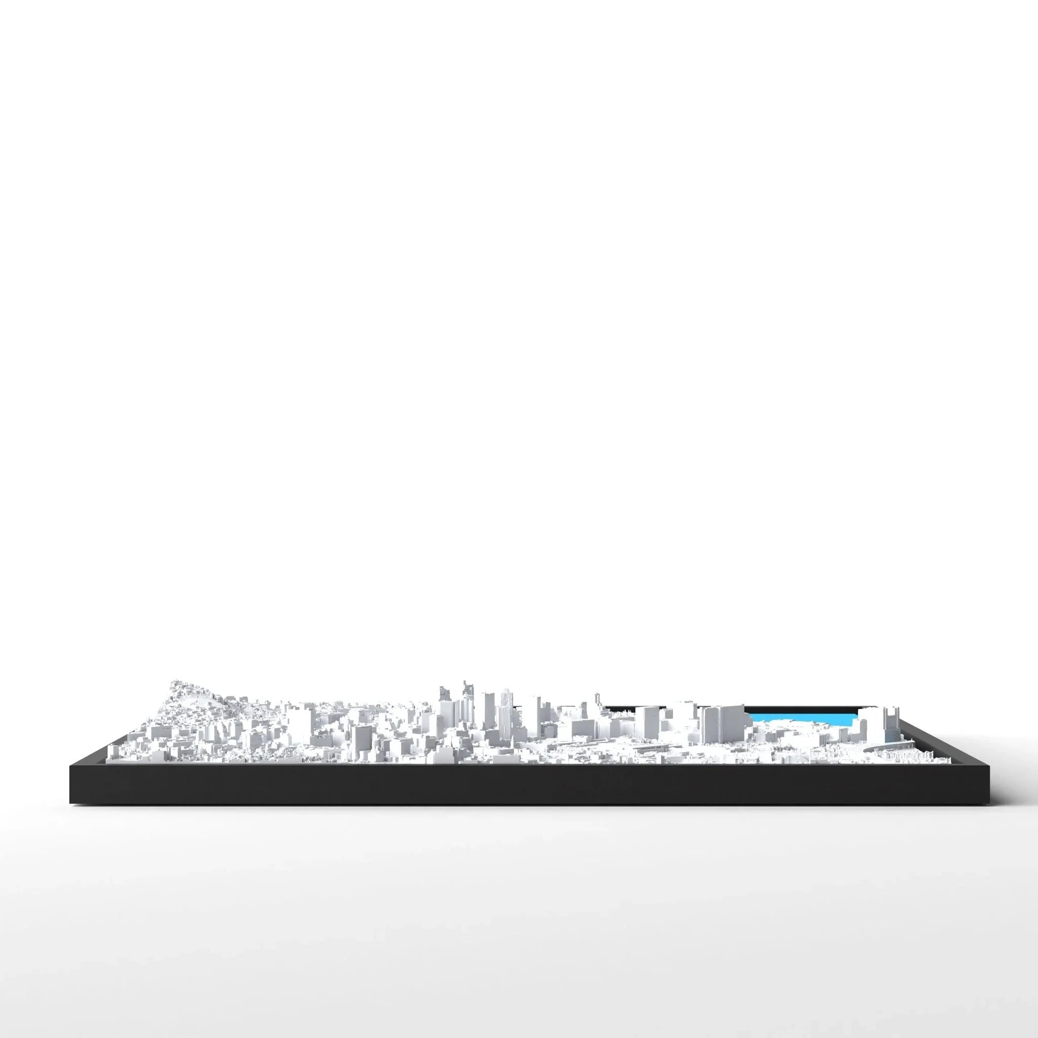 3D gedrucktes Stadtmodell Kapstadt eingerahmt für deine Wand - CraftedCity