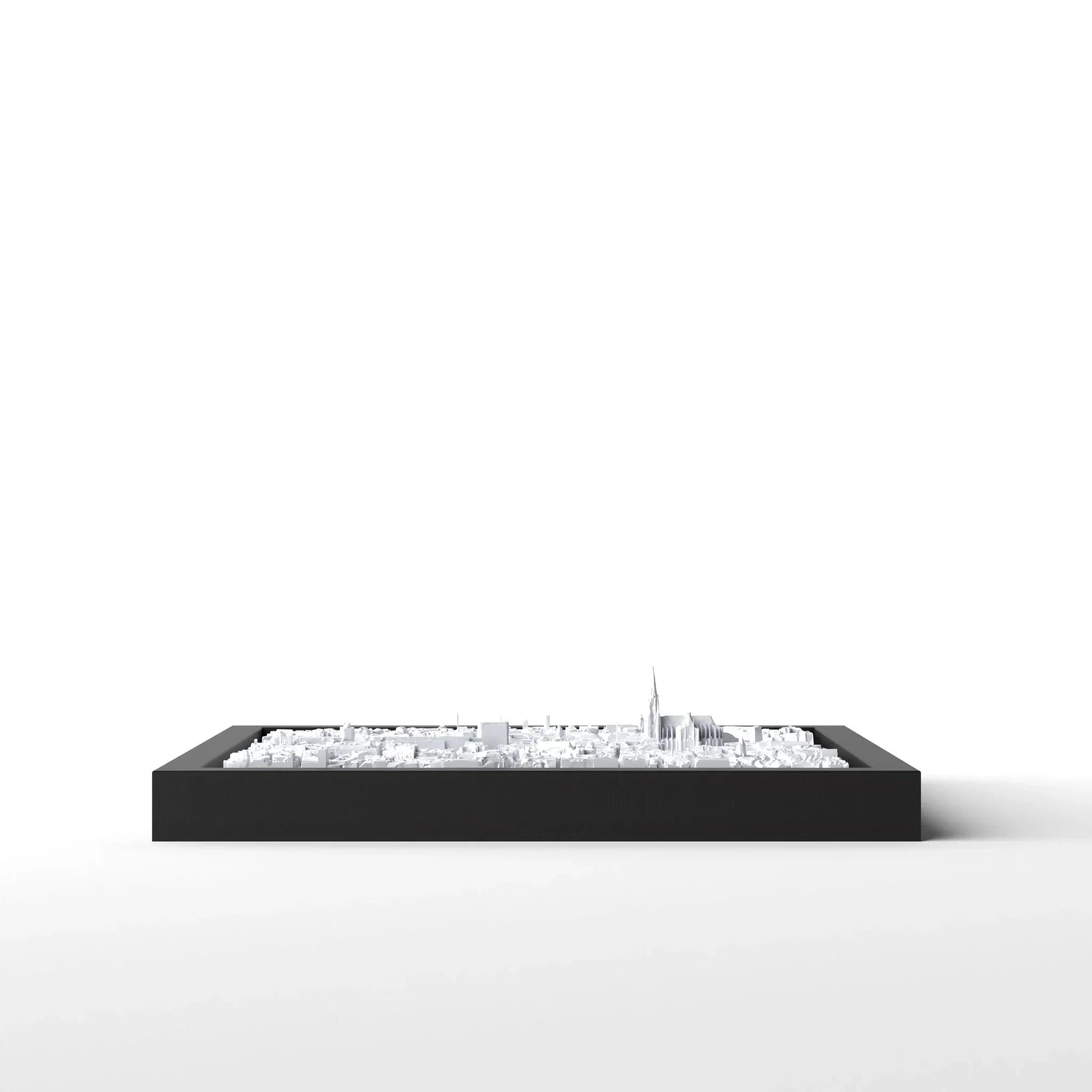 3D gedrucktes Stadtmodell Köln eingerahmt für deine Wand - CraftedCity