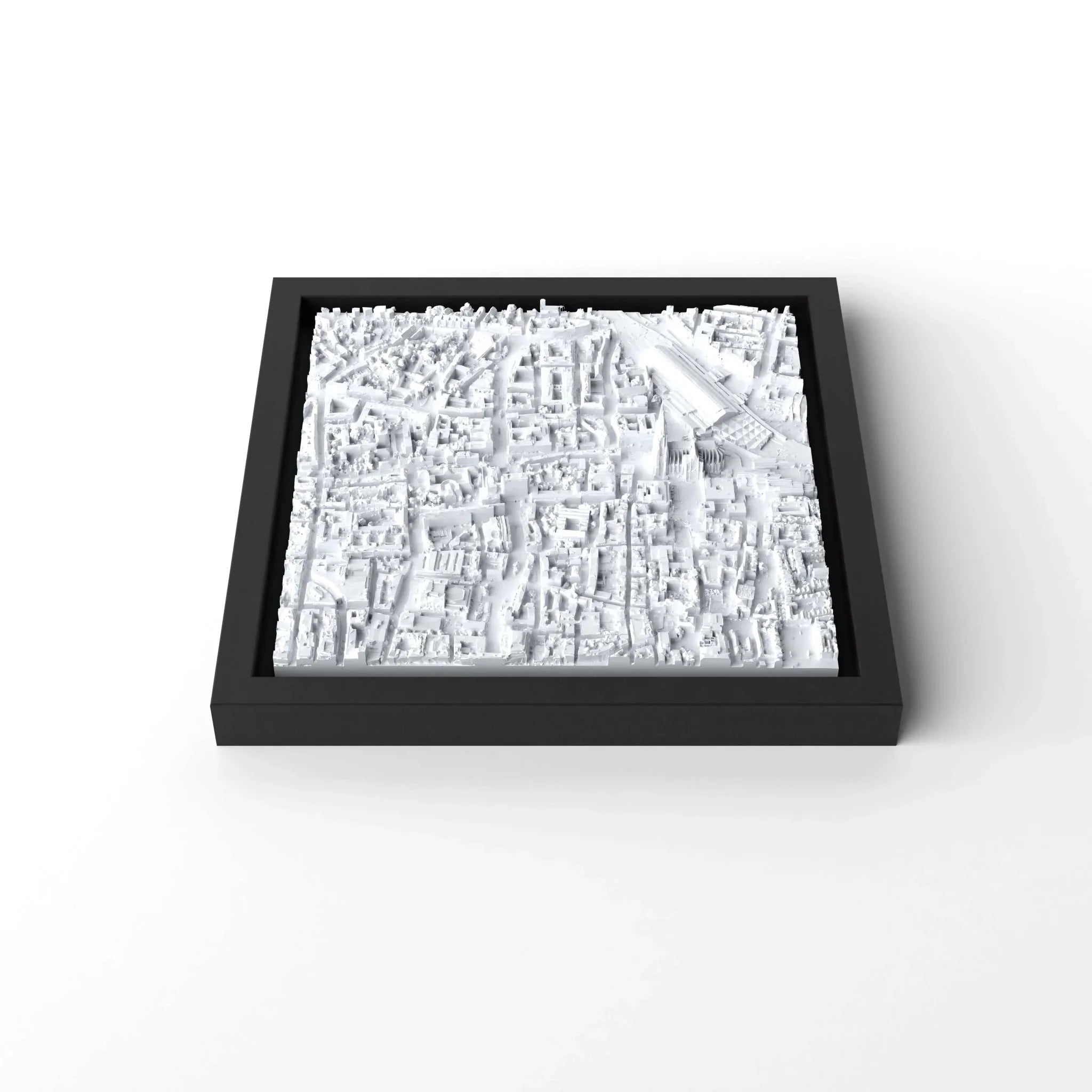 3D gedrucktes Stadtmodell Köln eingerahmt für deine Wand - CraftedCity