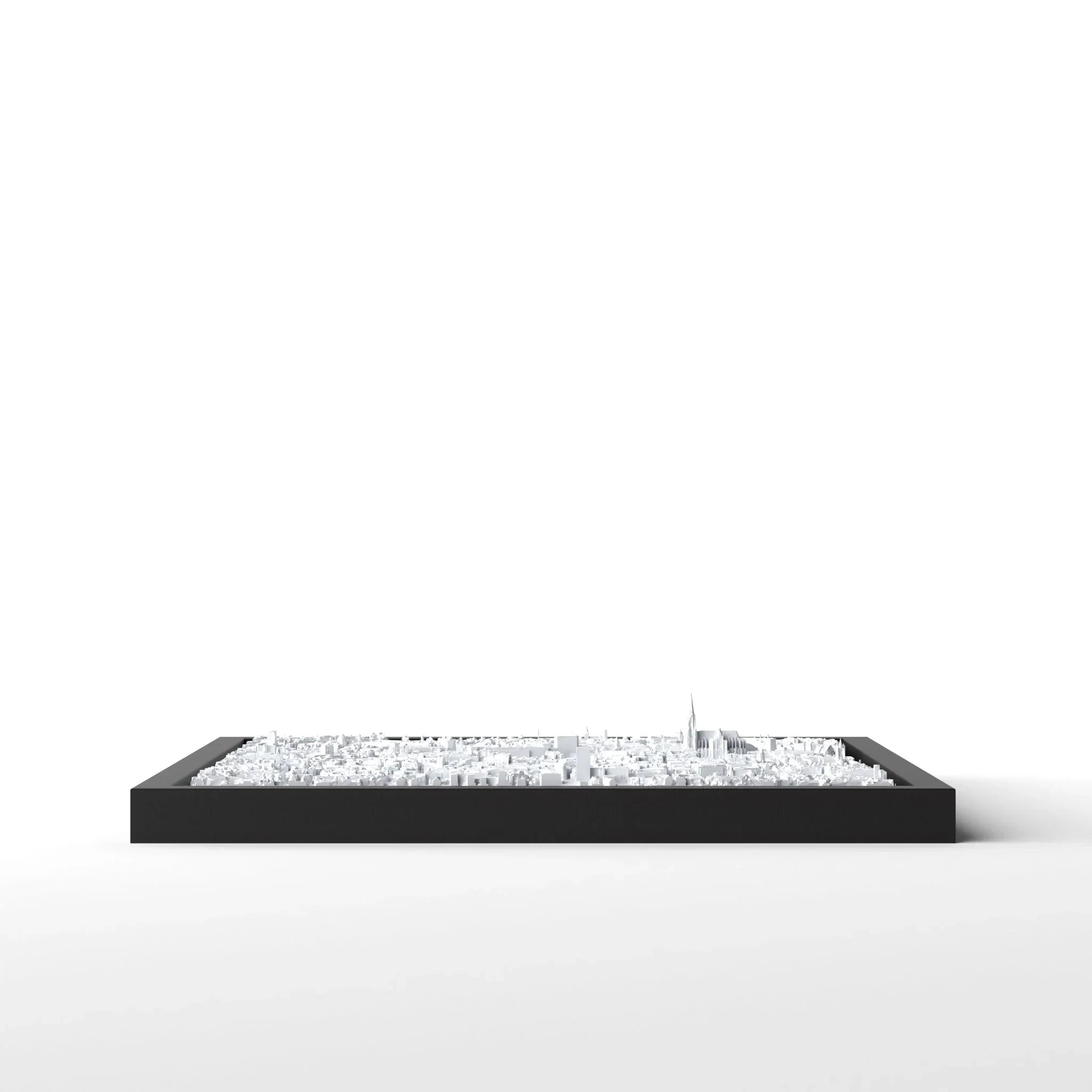 3D gedrucktes Stadtmodell Köln eingerahmt für deine Wand - CraftedCity