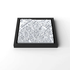 3D gedrucktes Stadtmodell Kopenhagen eingerahmt für deine Wand - CraftedCity