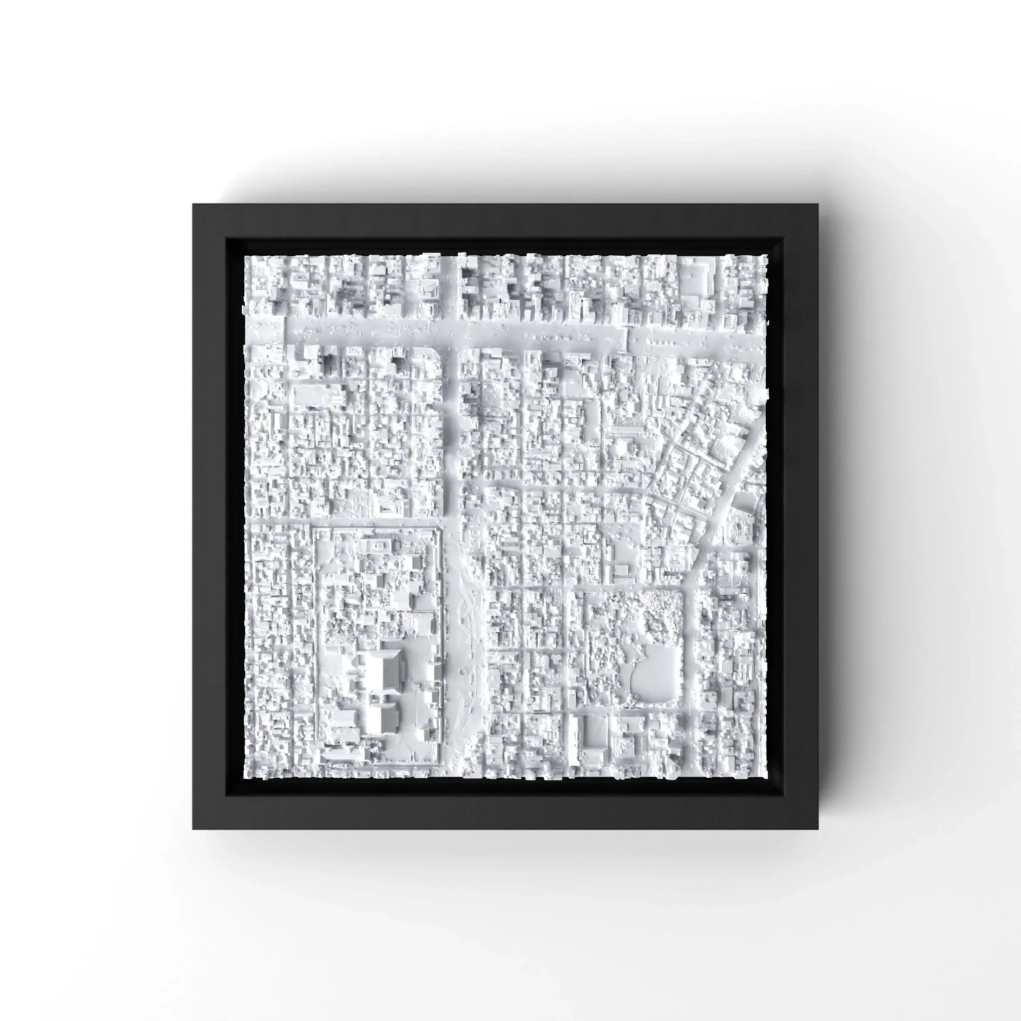 3D gedrucktes Stadtmodell Kyoto eingerahmt für deine Wand - CraftedCity