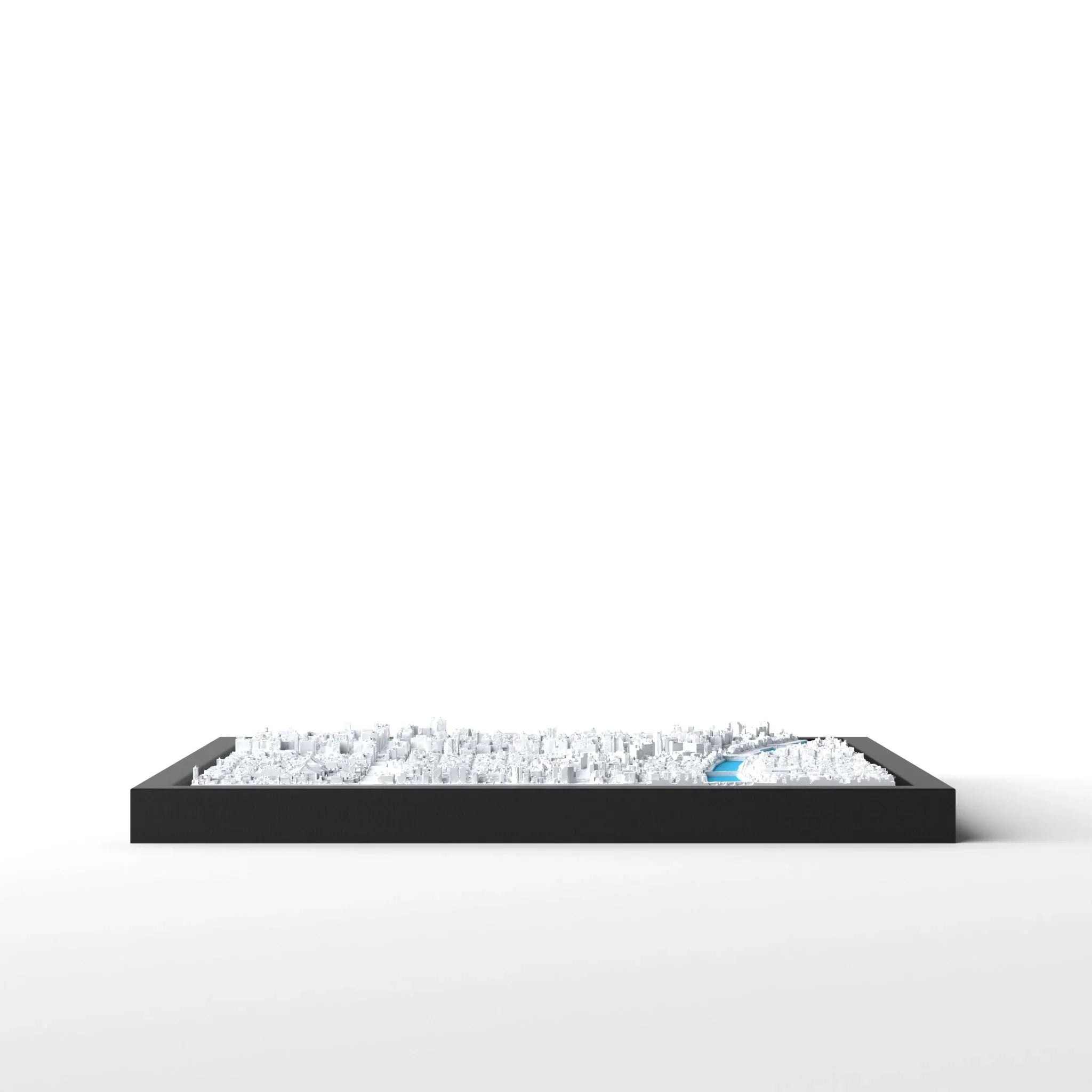 3D gedrucktes Stadtmodell Kyoto eingerahmt für deine Wand - CraftedCity