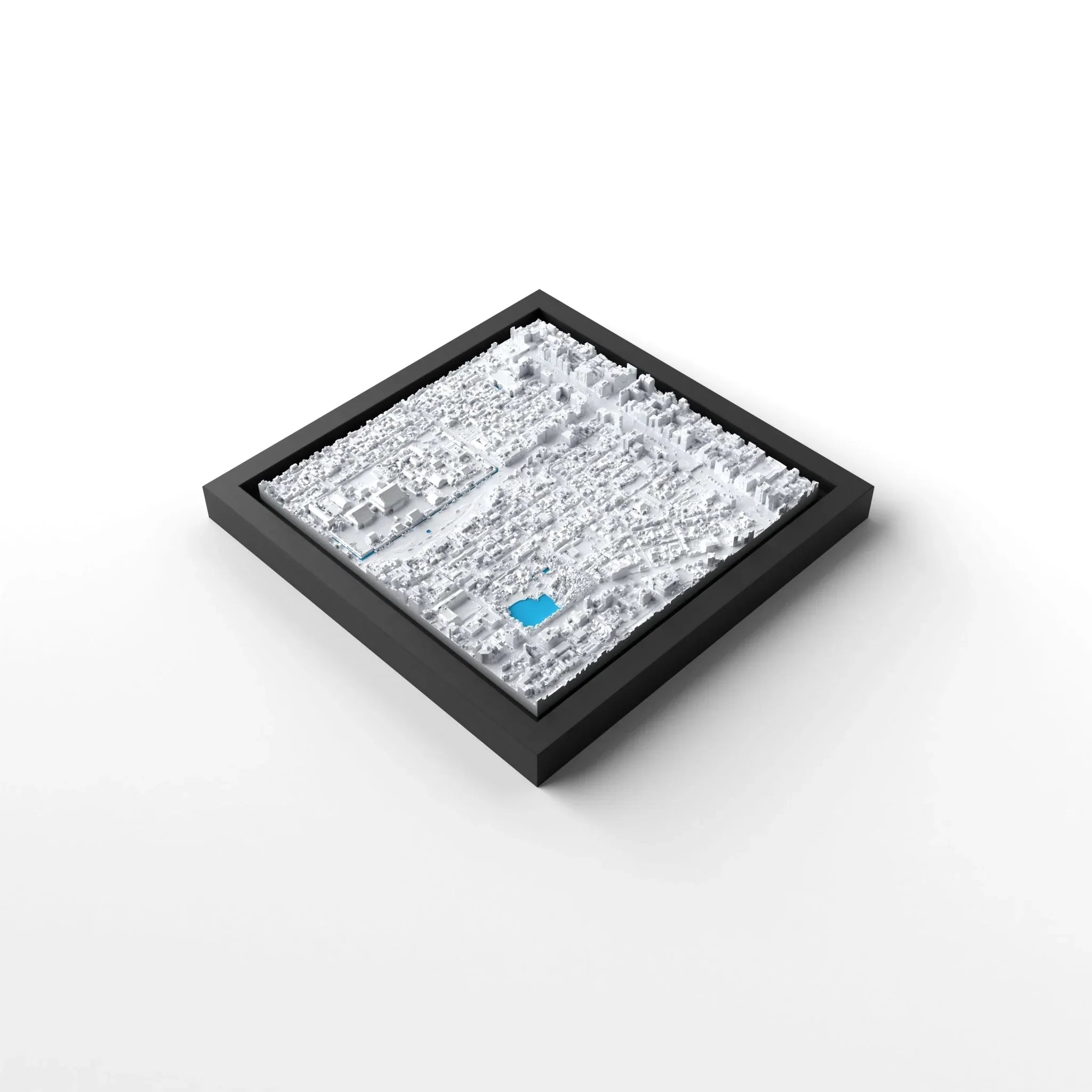 3D gedrucktes Stadtmodell Kyoto eingerahmt für deine Wand - CraftedCity