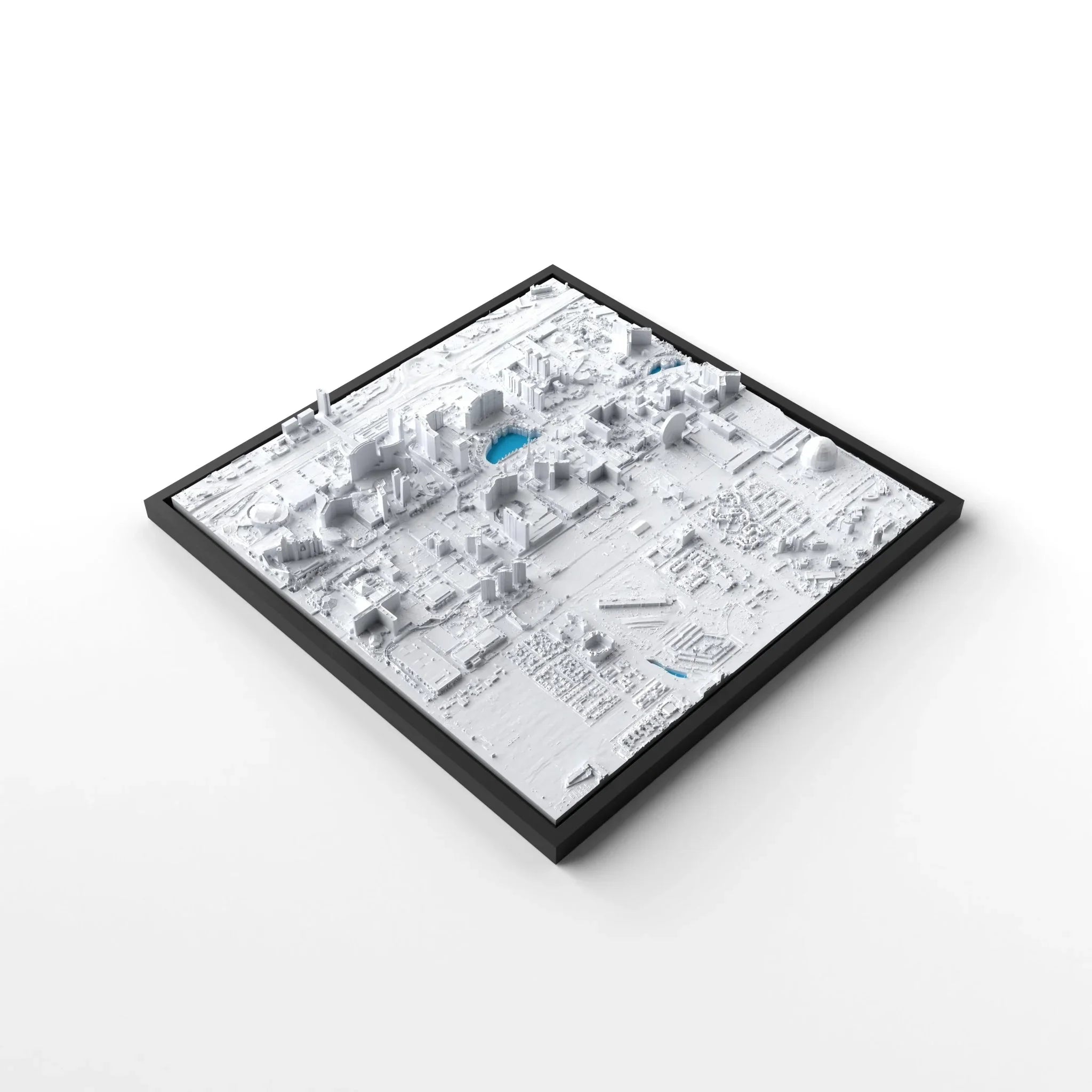 3D gedrucktes Stadtmodell Las Vegas eingerahmt für deine Wand - CraftedCity