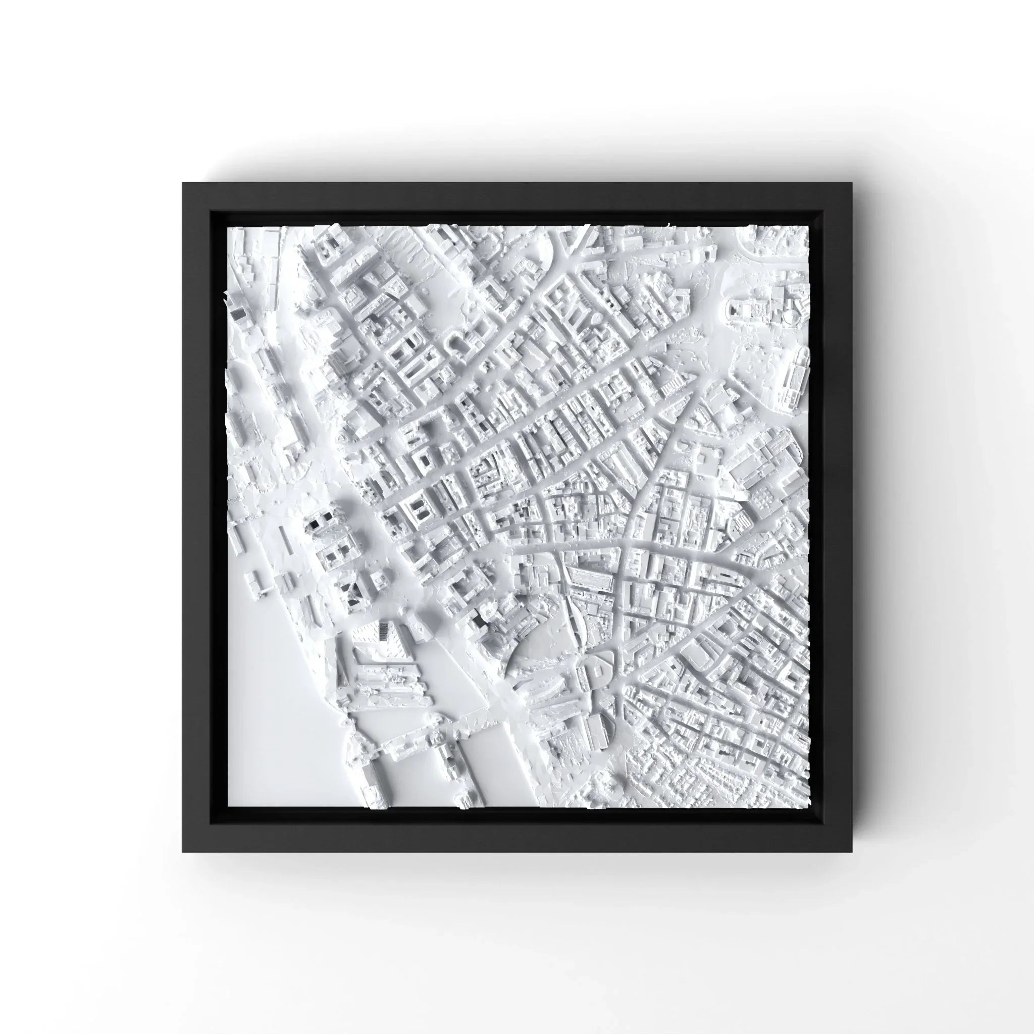 3D gedrucktes Stadtmodell Liverpool eingerahmt für deine Wand - CraftedCity