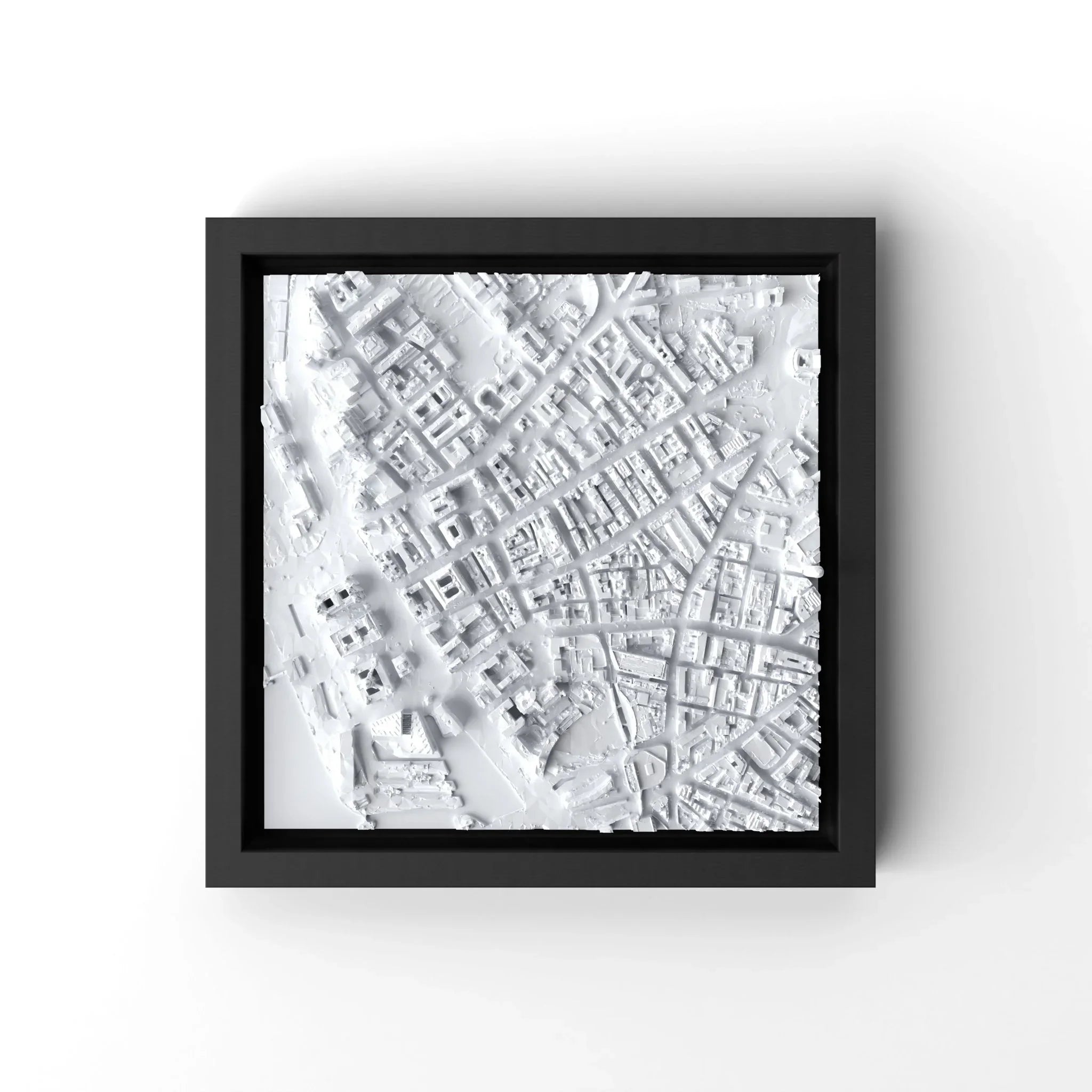 3D gedrucktes Stadtmodell Liverpool eingerahmt für deine Wand - CraftedCity