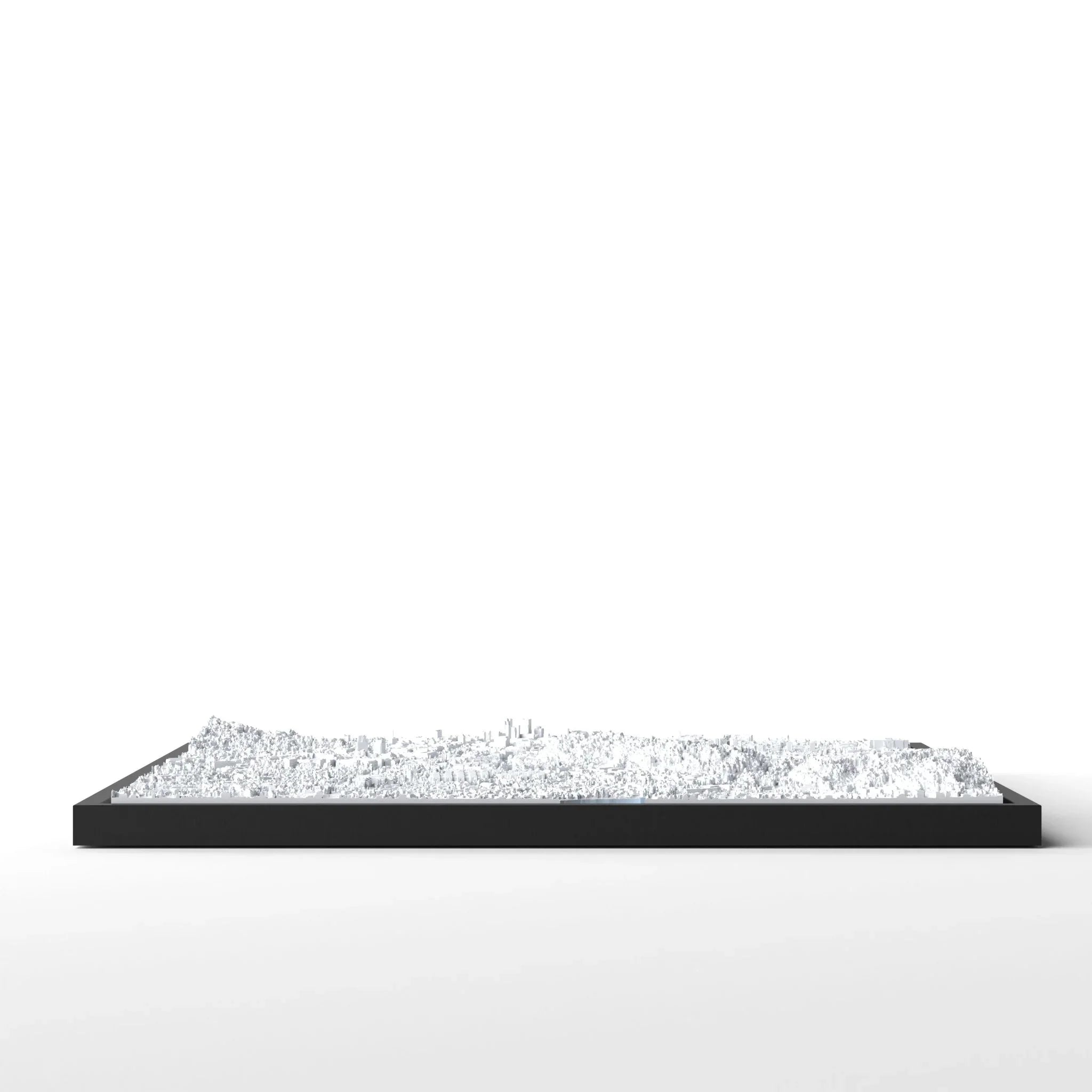 3D gedrucktes Stadtmodell Ljubljana eingerahmt für deine Wand - CraftedCity