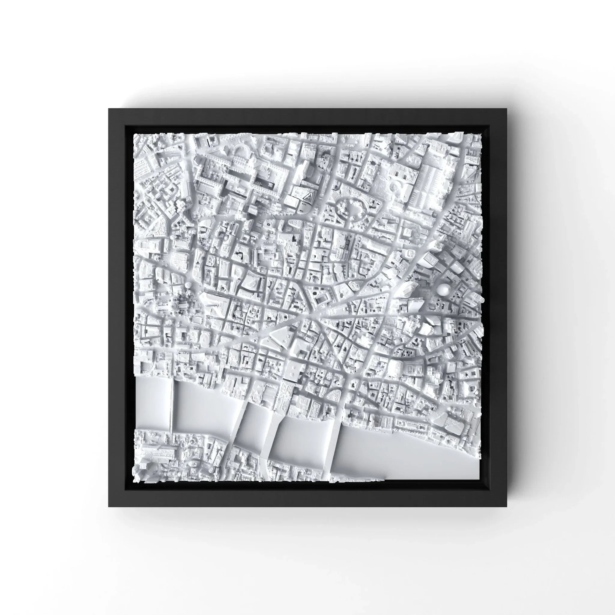 3D gedrucktes Stadtmodell London (City) eingerahmt für deine Wand - CraftedCity