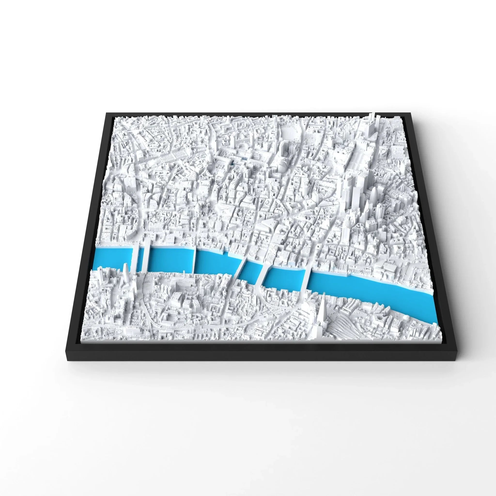 3D gedrucktes Stadtmodell London (City) eingerahmt für deine Wand - CraftedCity
