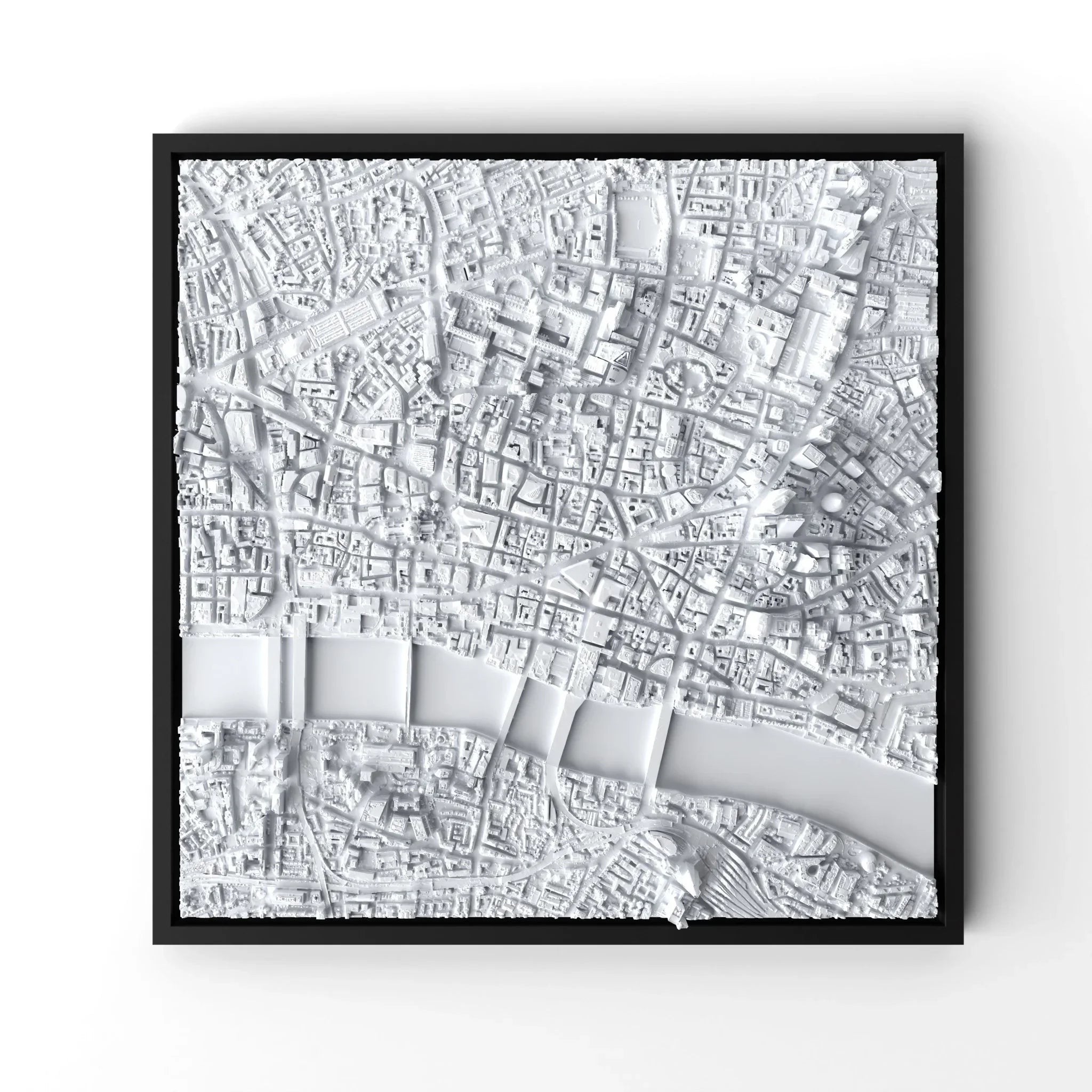 3D gedrucktes Stadtmodell London (City) eingerahmt für deine Wand - CraftedCity