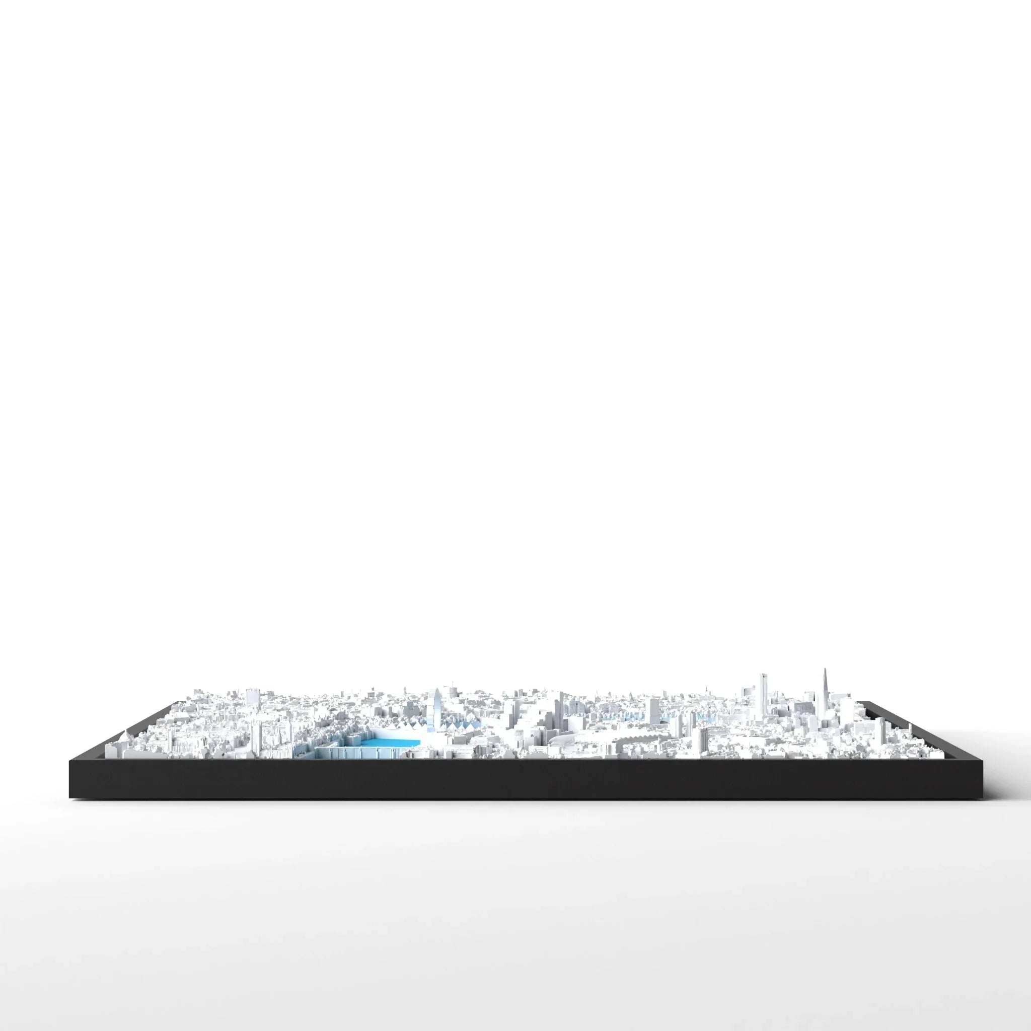 3D gedrucktes Stadtmodell London eingerahmt für deine Wand - CraftedCity