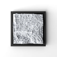 3D gedrucktes Stadtmodell Luxemburg eingerahmt für deine Wand - CraftedCity