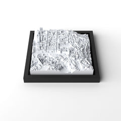 3D gedrucktes Stadtmodell Luxemburg eingerahmt für deine Wand - CraftedCity