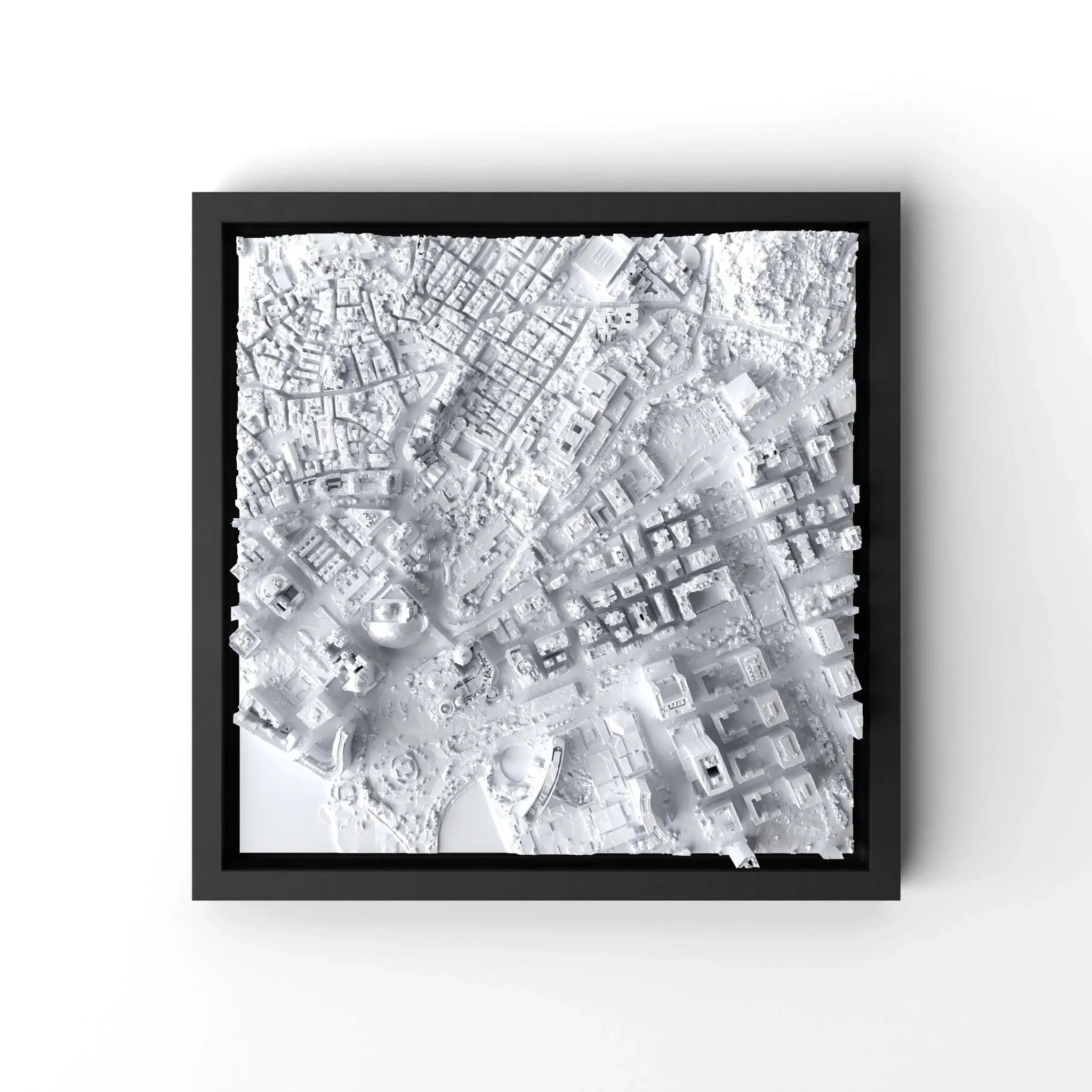 3D gedrucktes Stadtmodell Macau eingerahmt für deine Wand - CraftedCity